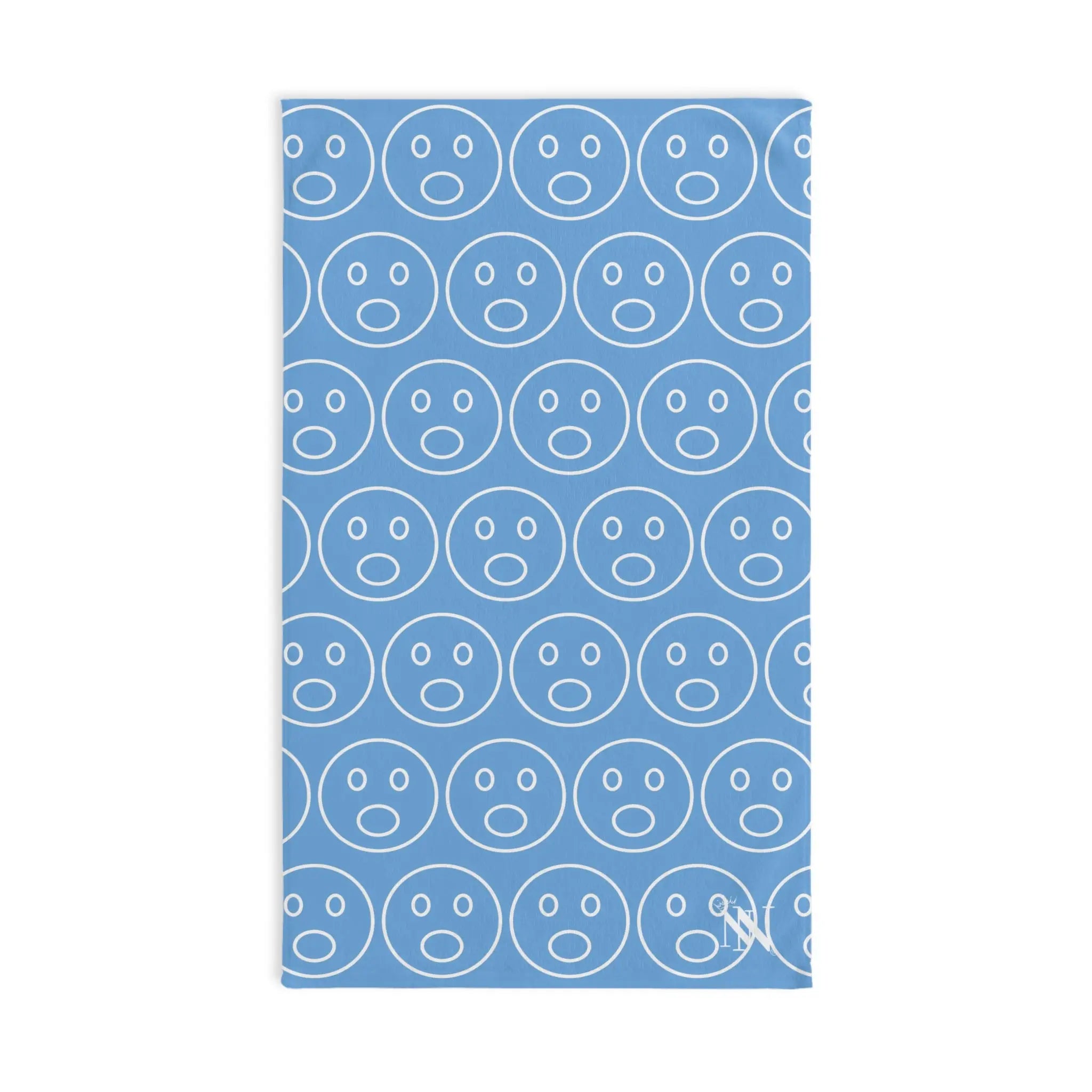 Surprised Emoji Pattern Light Blue | Mix & Match Classic Fun-Flirty Lovers’ Towels