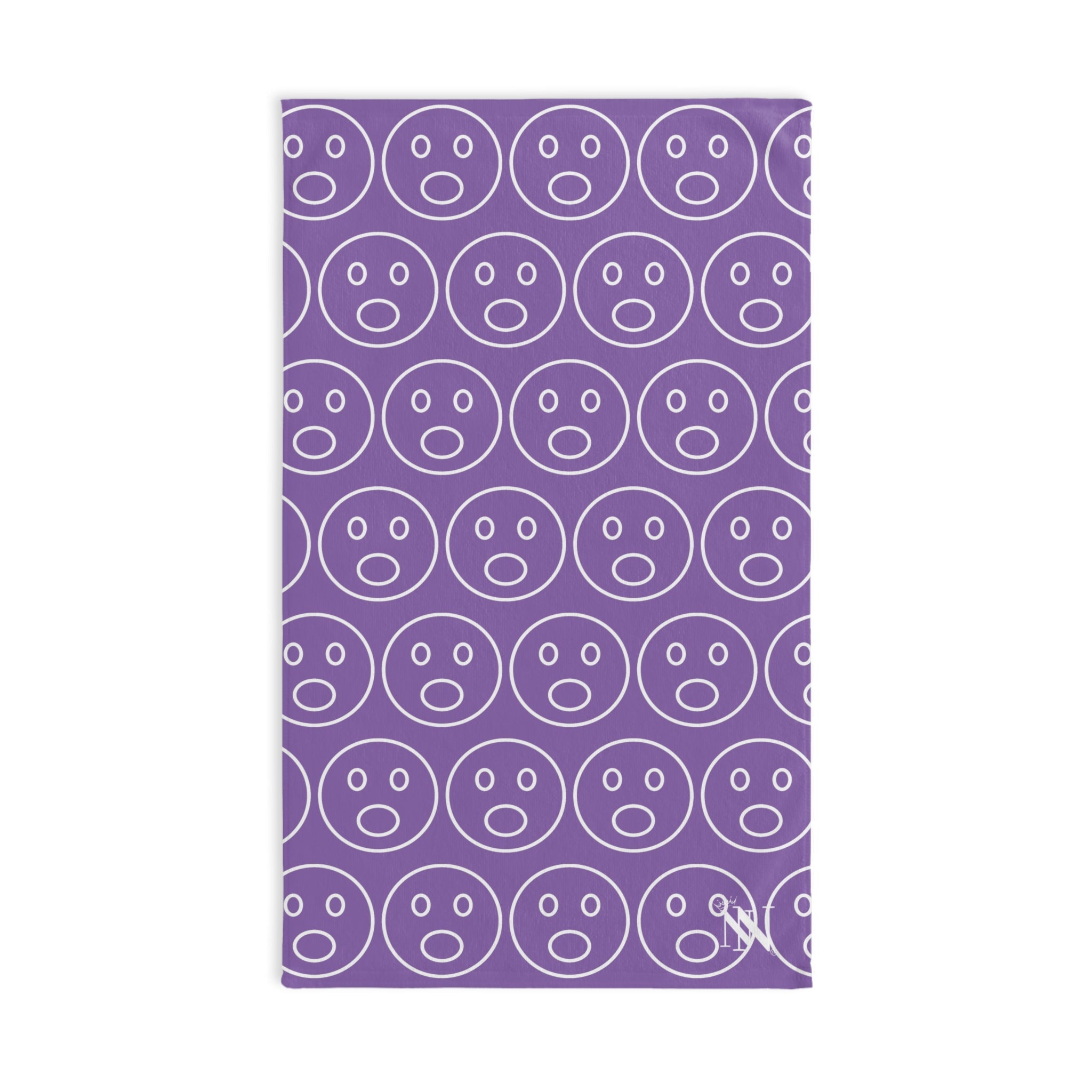 Surprised Emoji Pattern Light Purple Cum Towel