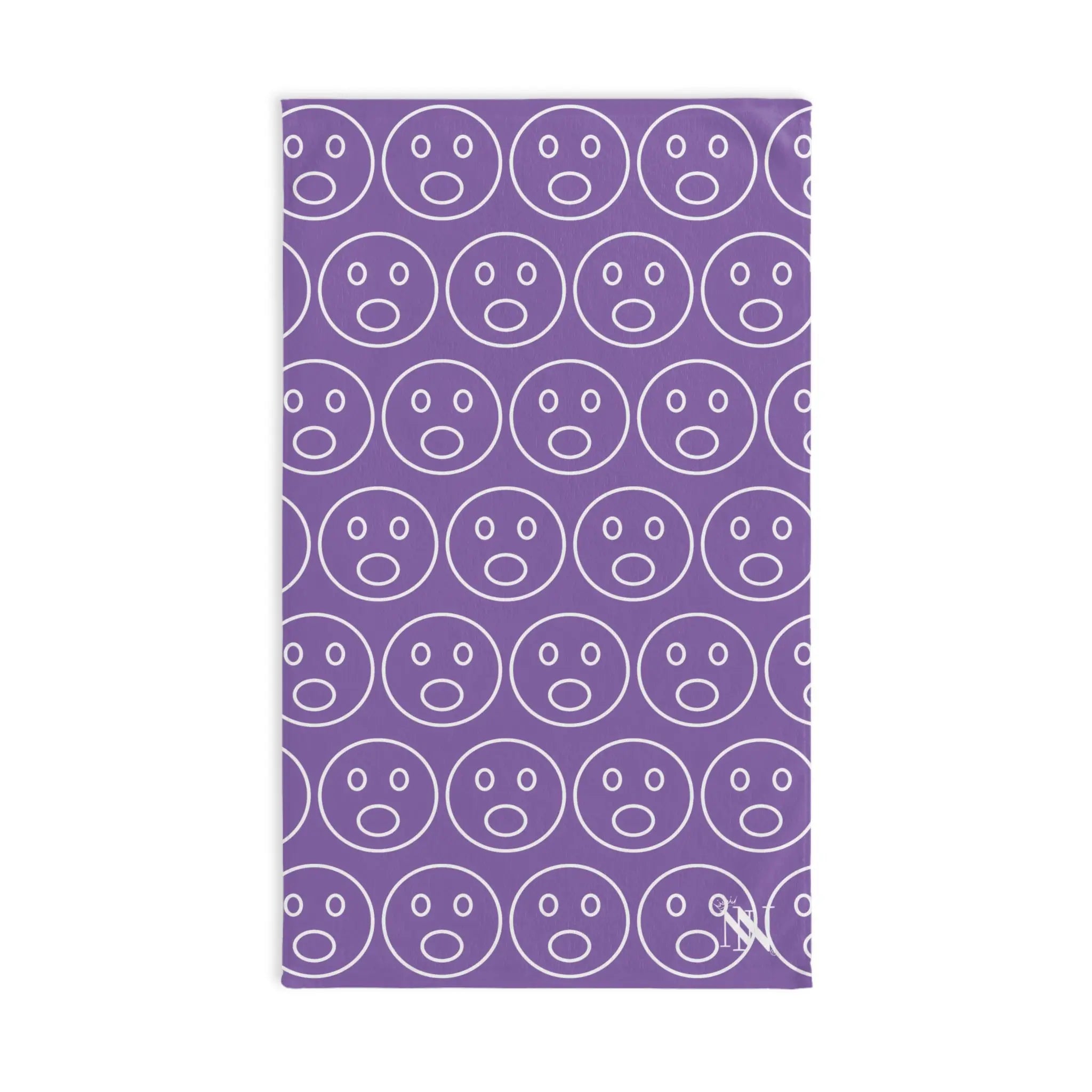 Surprised Emoji Pattern Light Purple Cum Towel