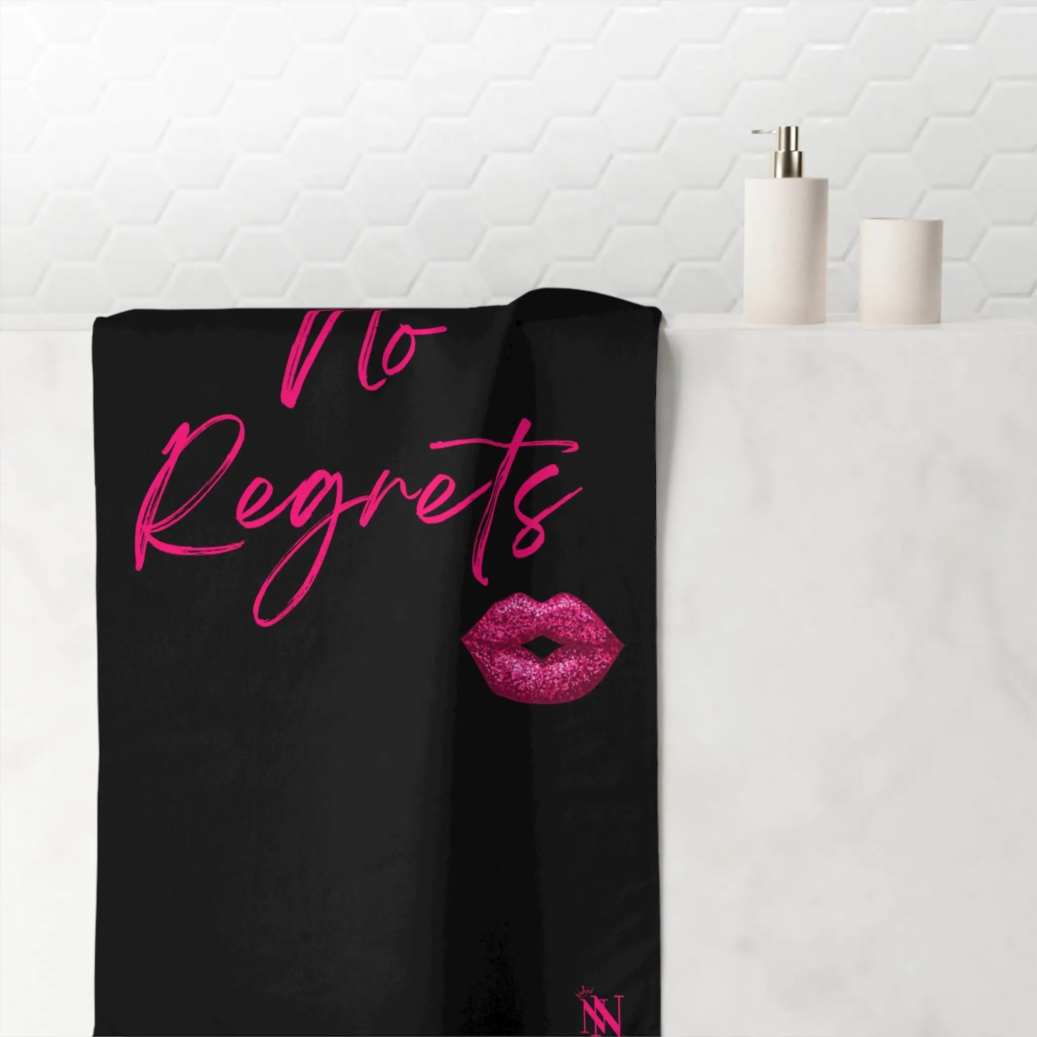 No Regrets Kiss Mark Extra Large Towel