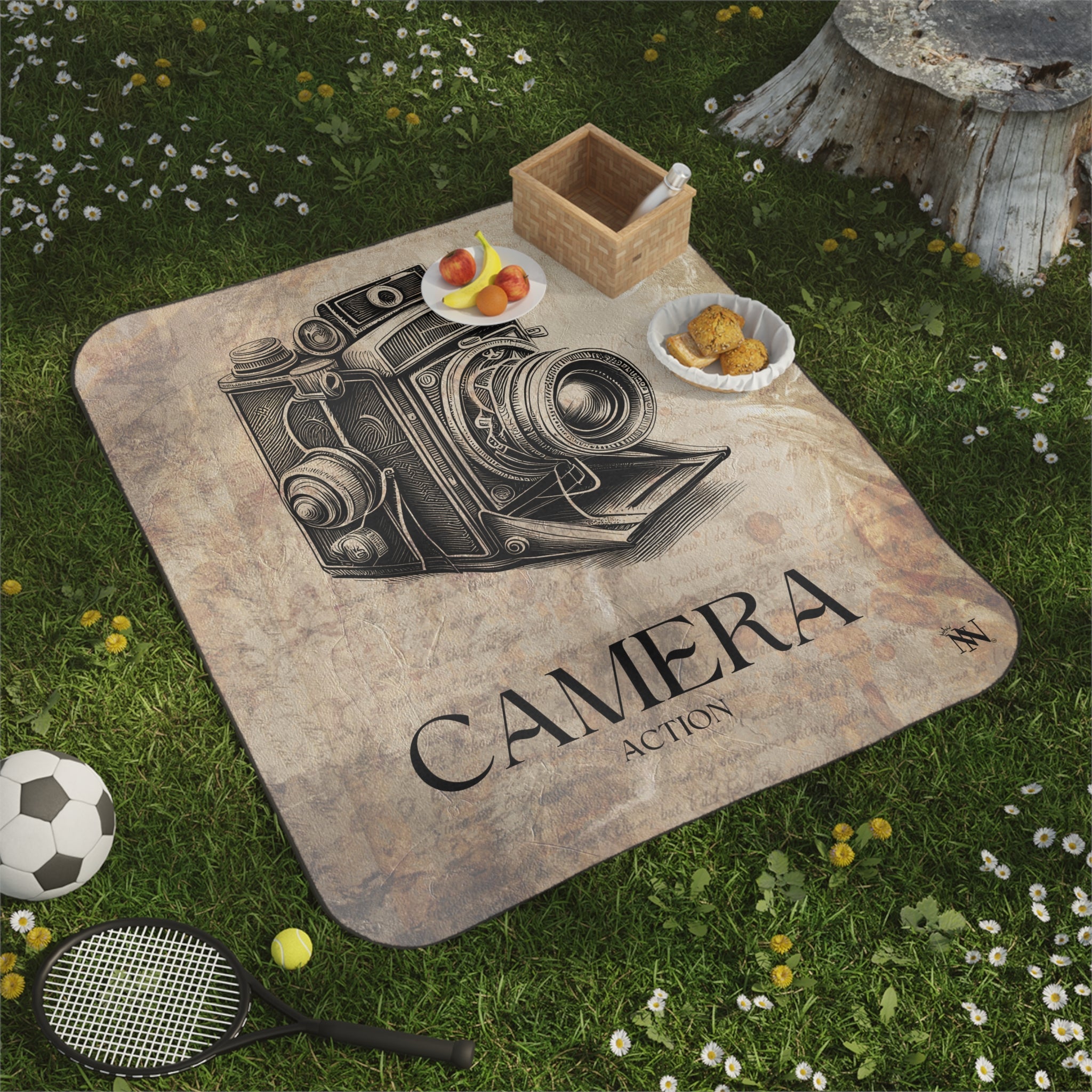 Vintage Camera Action | Mix Match Fun-Flirty Lovers’ Water-Resistant Blankets