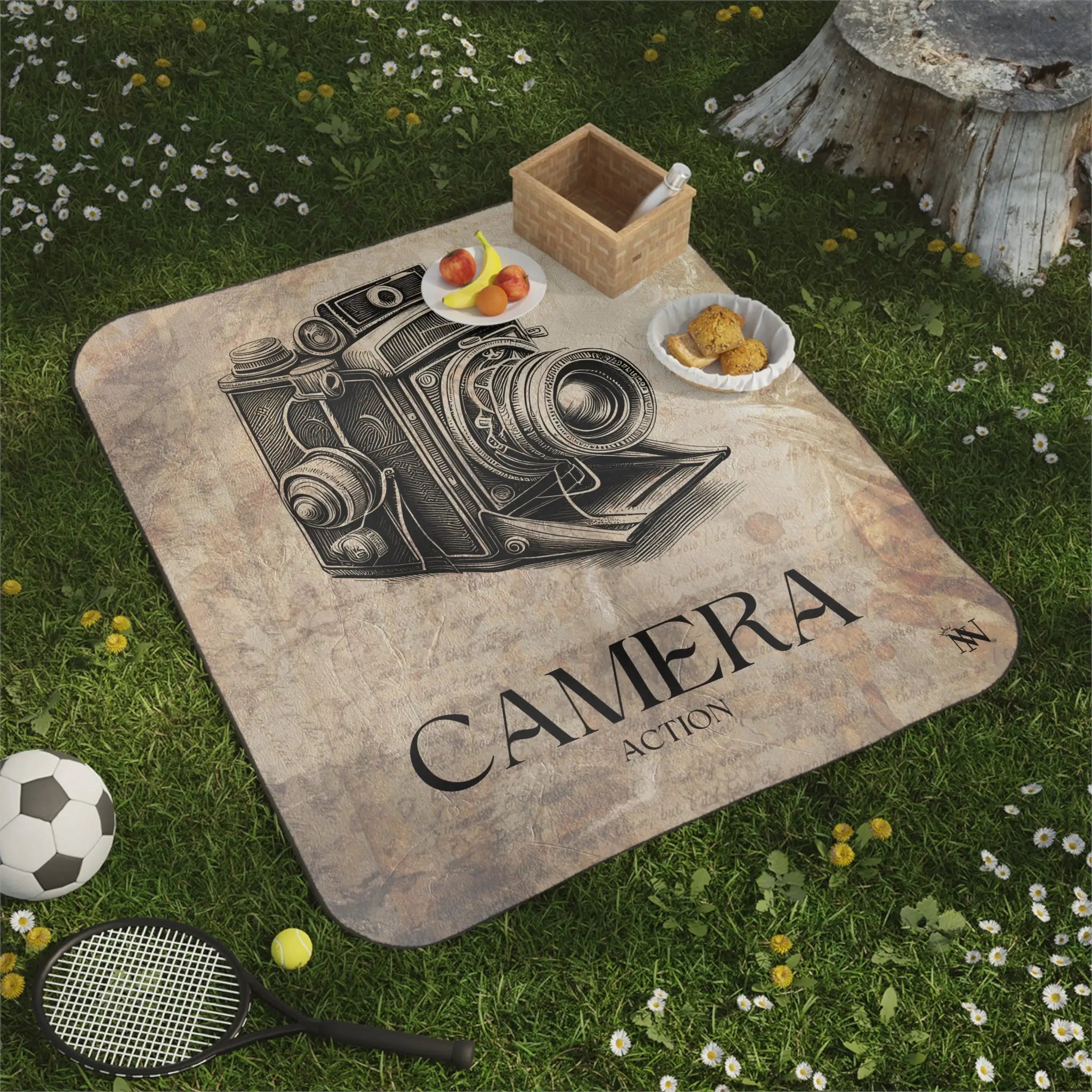 Vintage Camera Action | Mix Match Fun-Flirty Lovers’ Water-Resistant Blankets