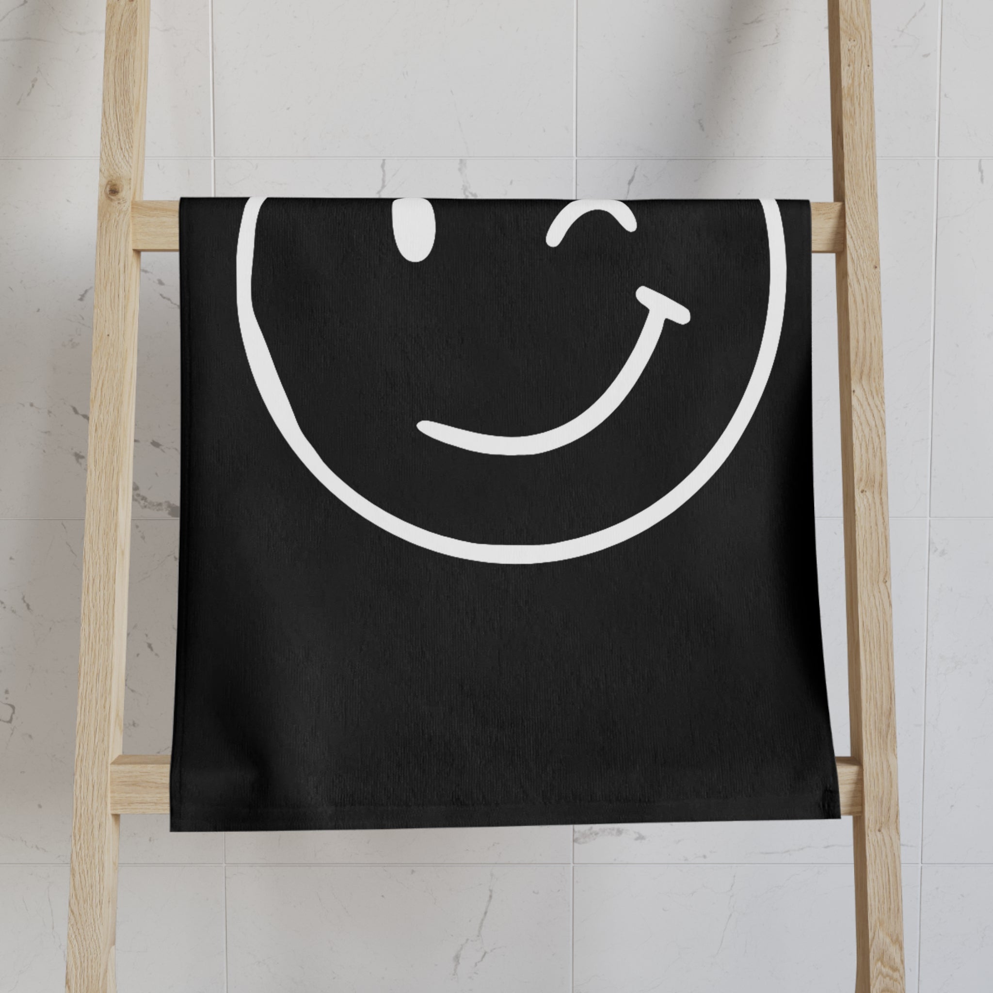 Wink Emoji Black Cum Towel