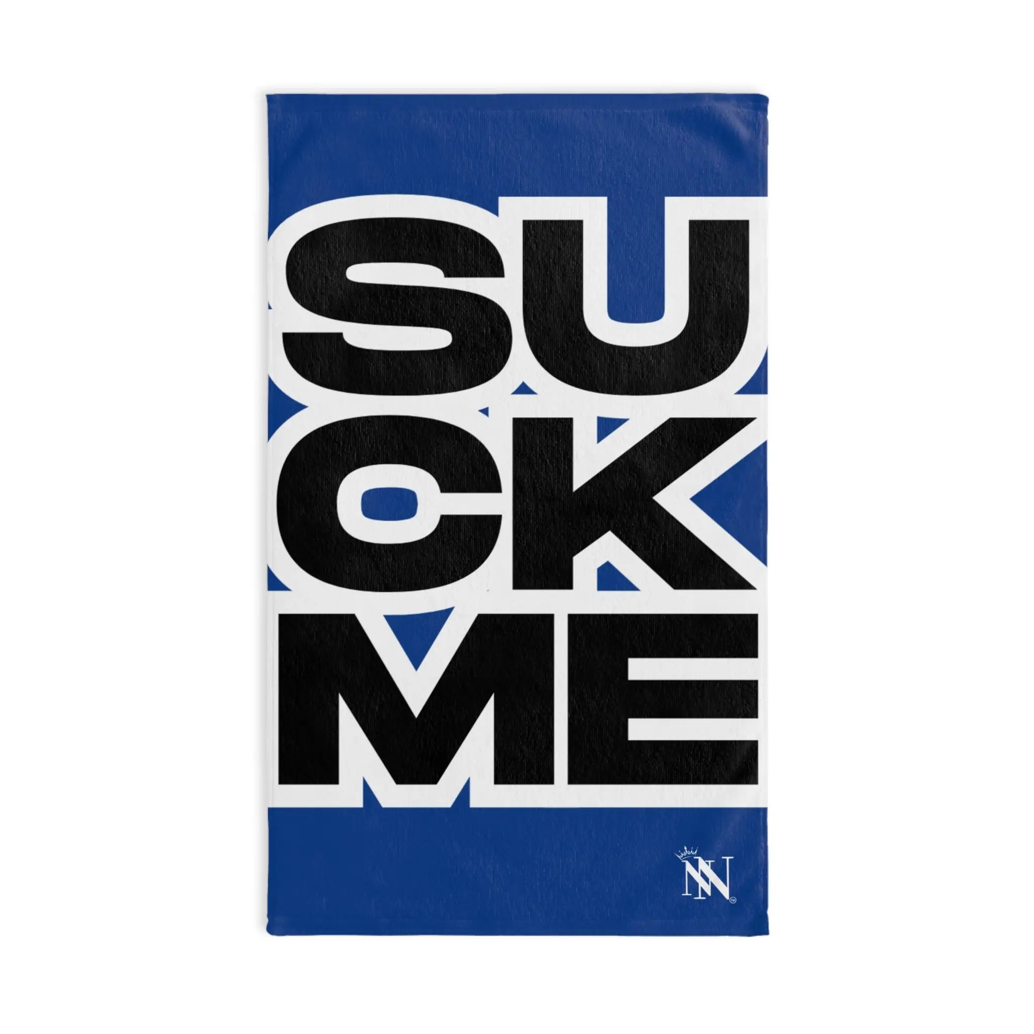 SUCK ME Block Letter Blue Cum Towel