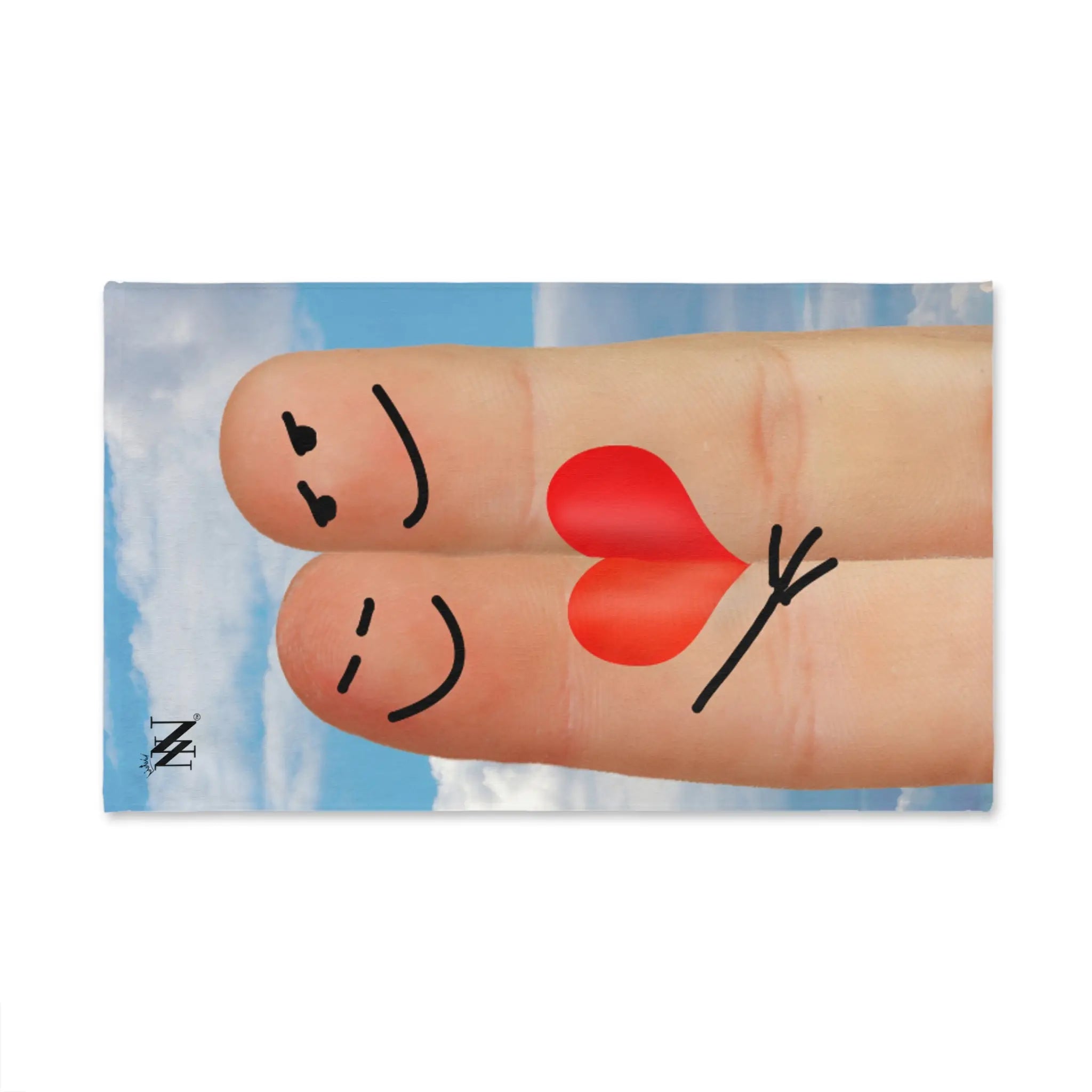 Finger People Love Happy Heart Cum Towel