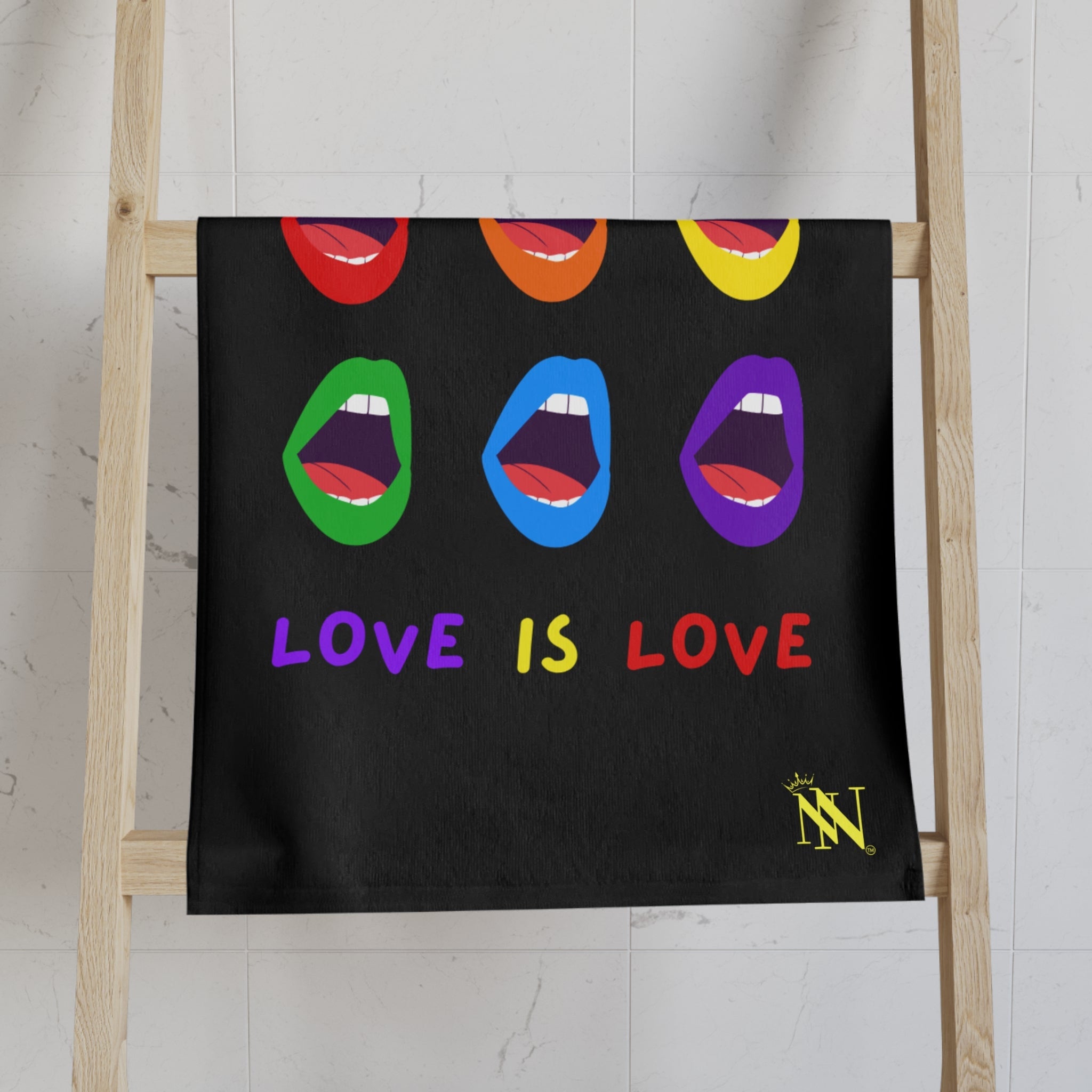 Screaming Pride Love is Love Cum Towel