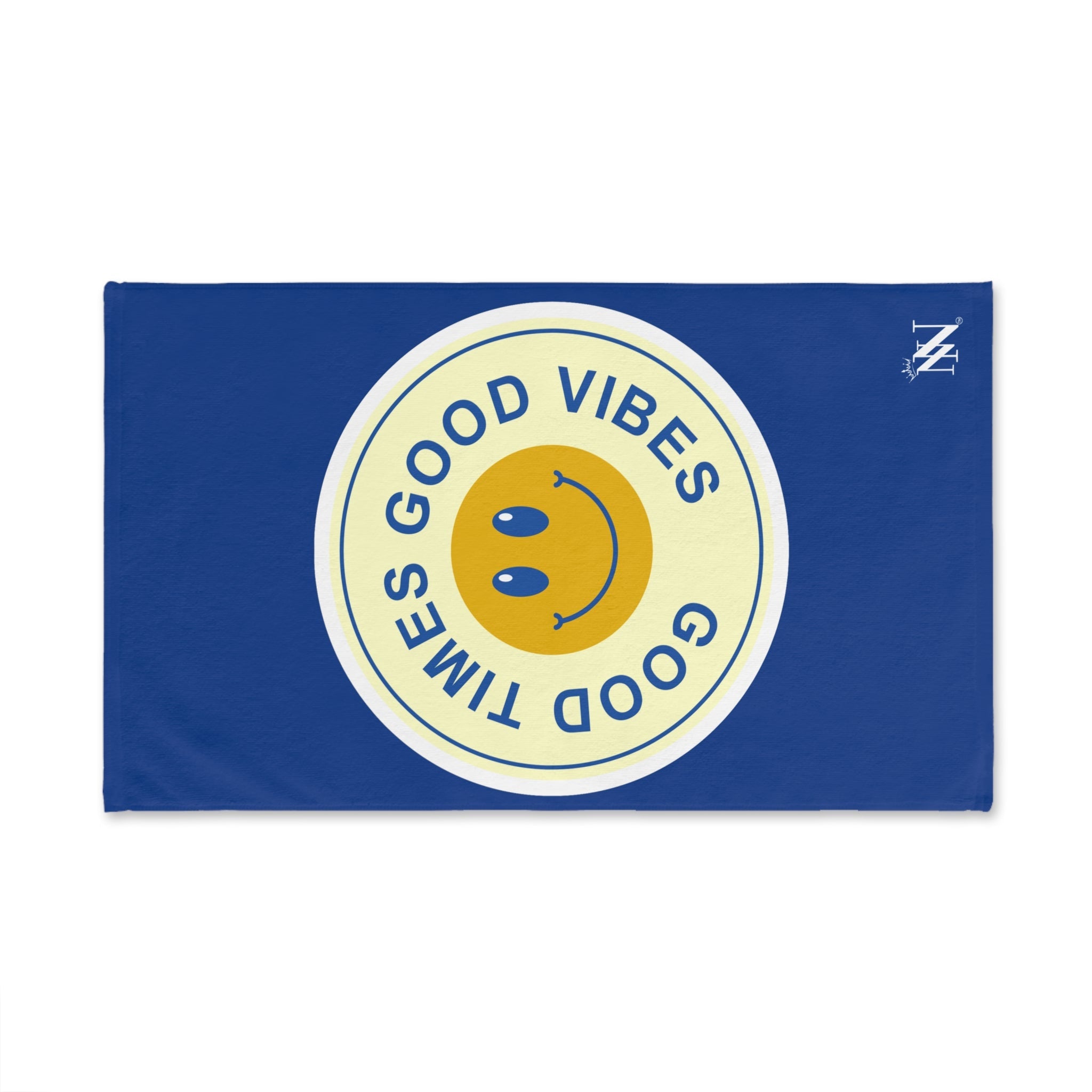 Good Times Good Vibes Happy Face Blue Cum Towel