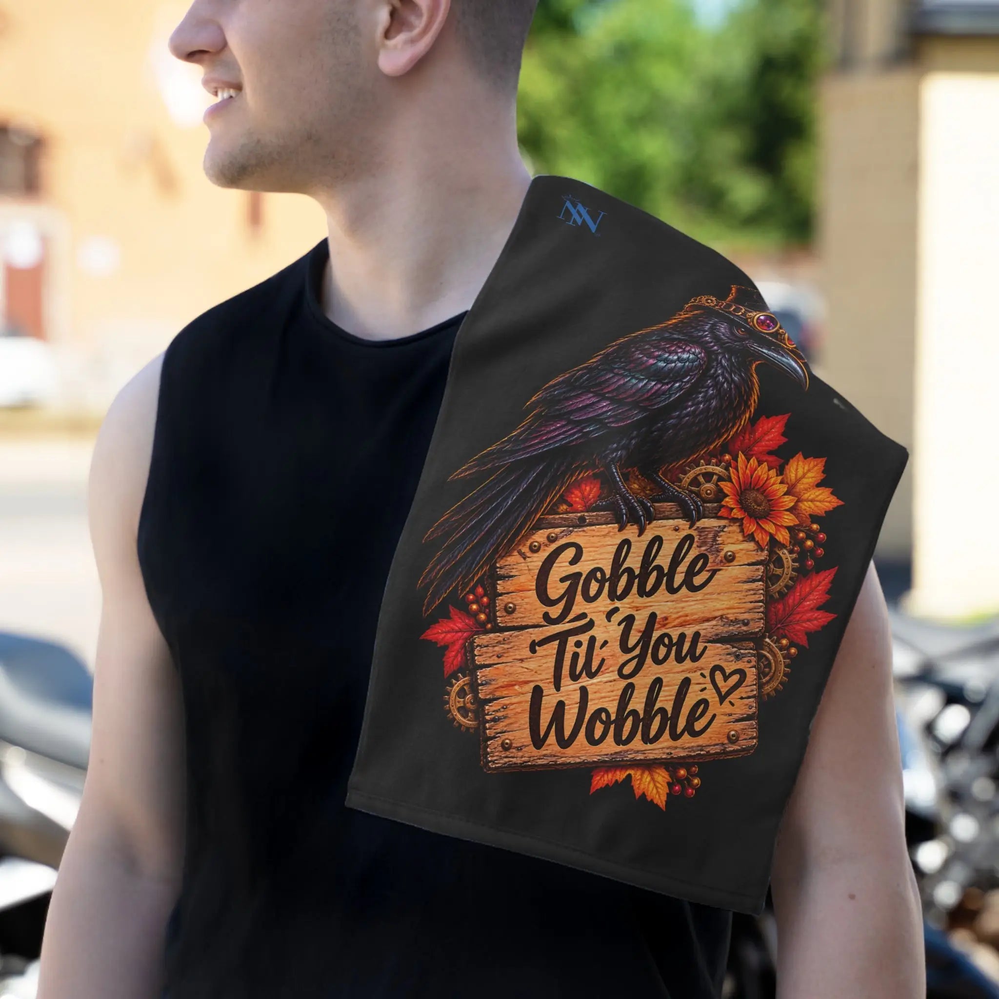 Gobble Til’ You Wobble Crow Sex Towel