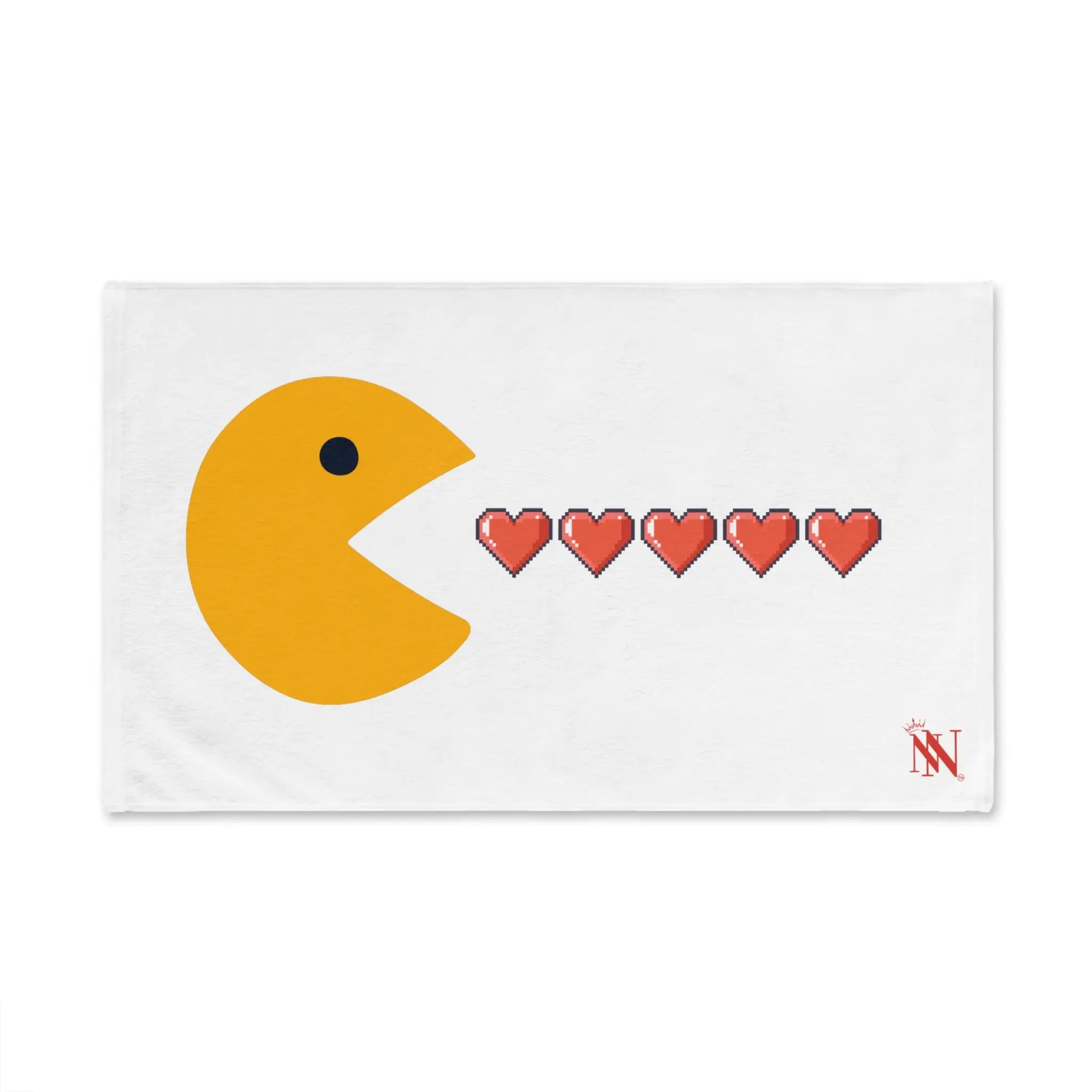 Eating Hearts Gamers White | Mix & Match Classic Fun-Flirty Lovers’ Towels