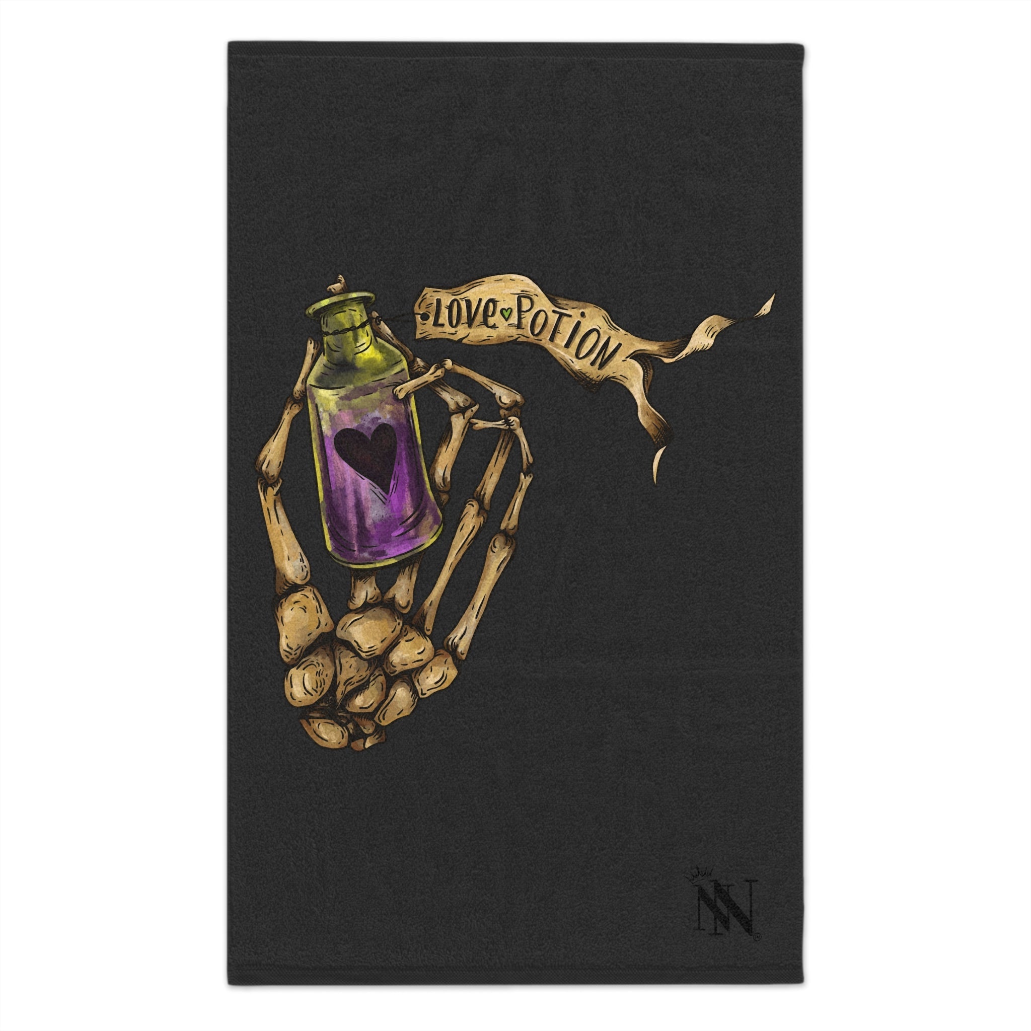 Death’s Love Potion Dark Grey | Mix & Match Soft Fun-Flirty Lovers’ Towels