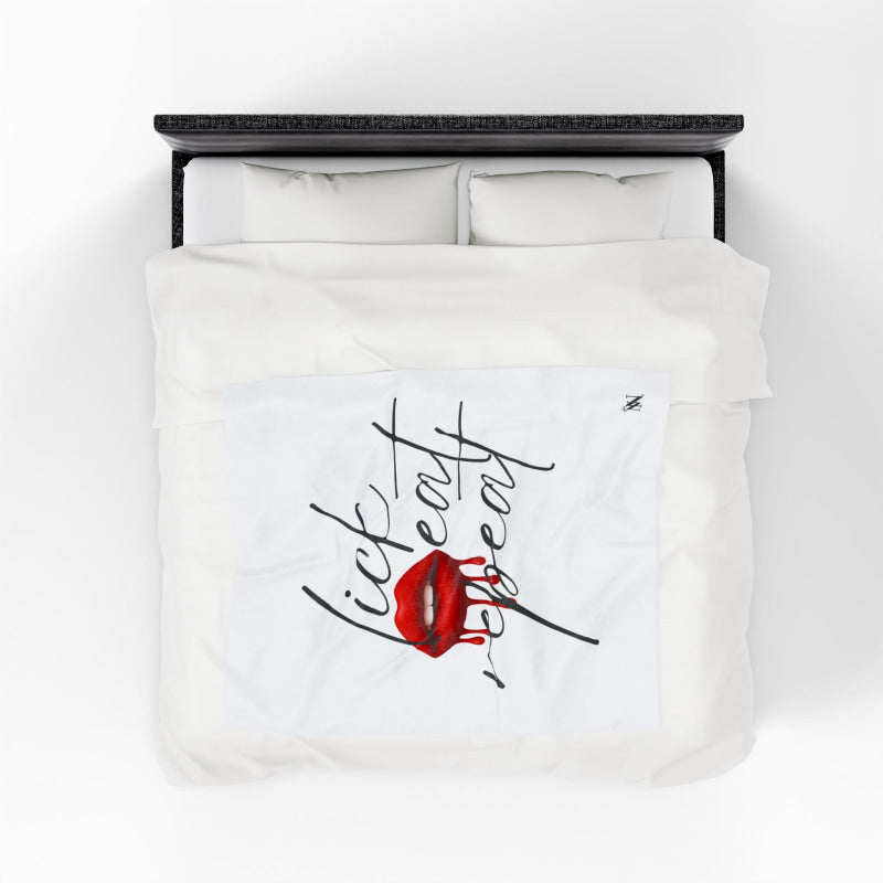 Lick Eat Repeat | Mix & Match Soft Fun-Flirty Lovers’ Blankets