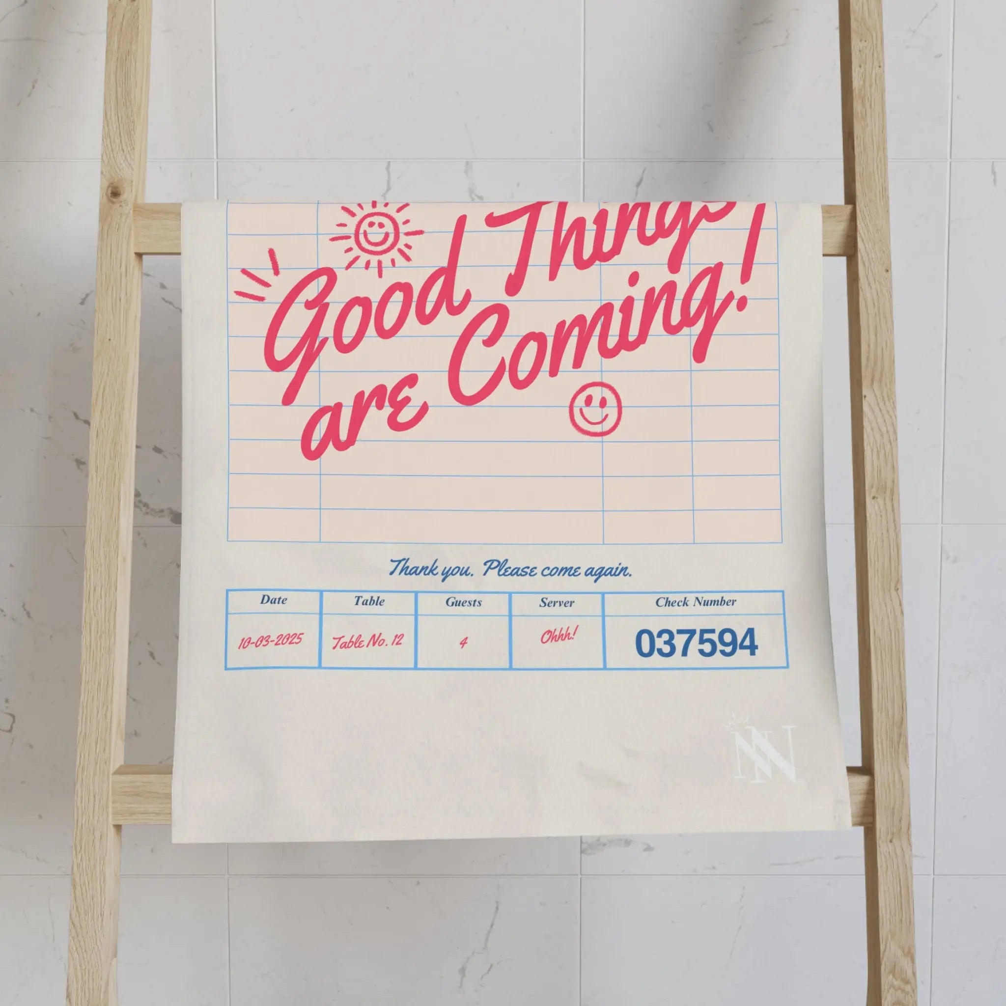 Good Things Are Coming! Guest Check | Mix & Match Original Fun-Flirty Lovers’ Towels