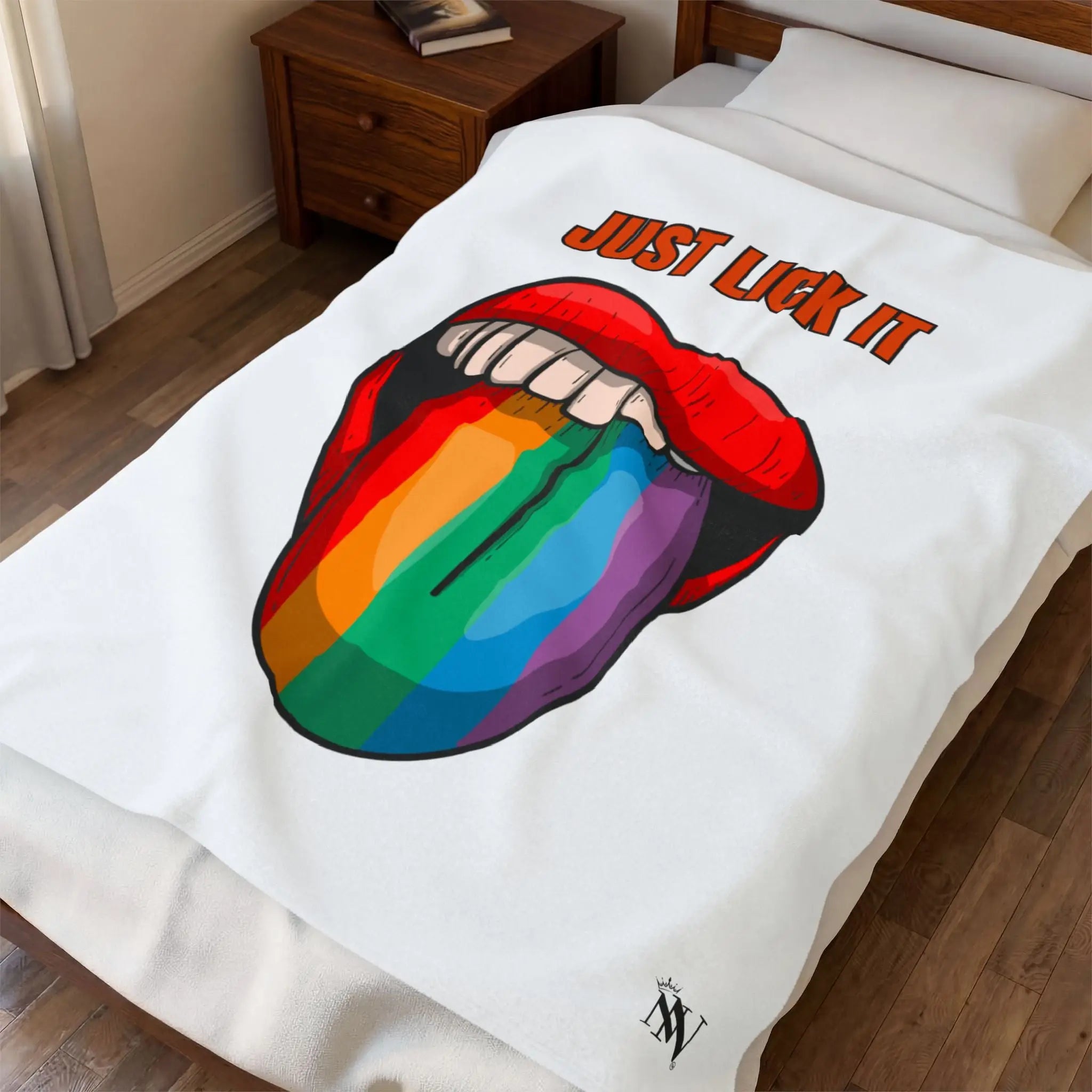 Just Lick It Rainbow Tongue Blanket