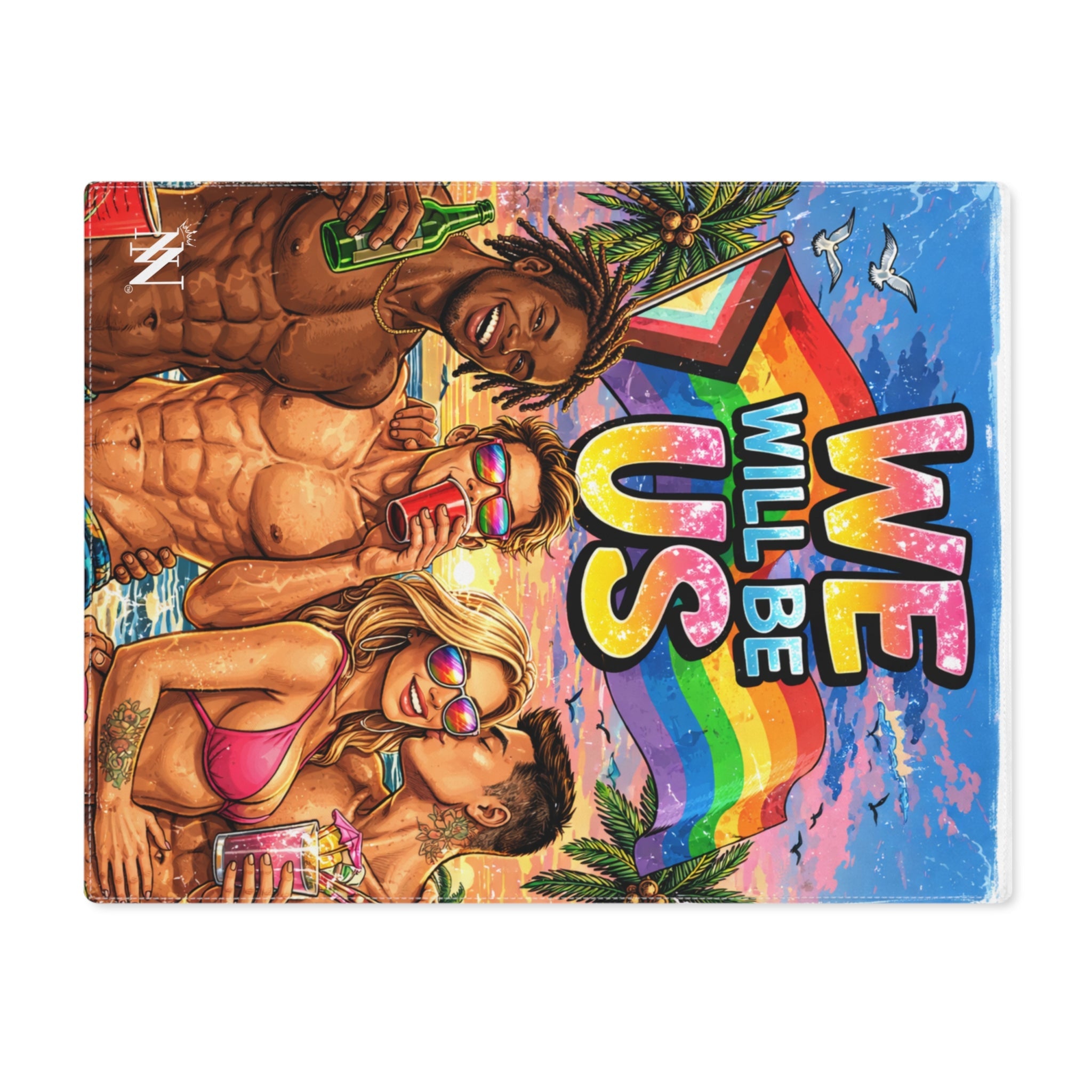 Pride Party We Will Be Us Graphic Series | Mix & Match Playful Fun-Flirty Lovers’ Toy Mats