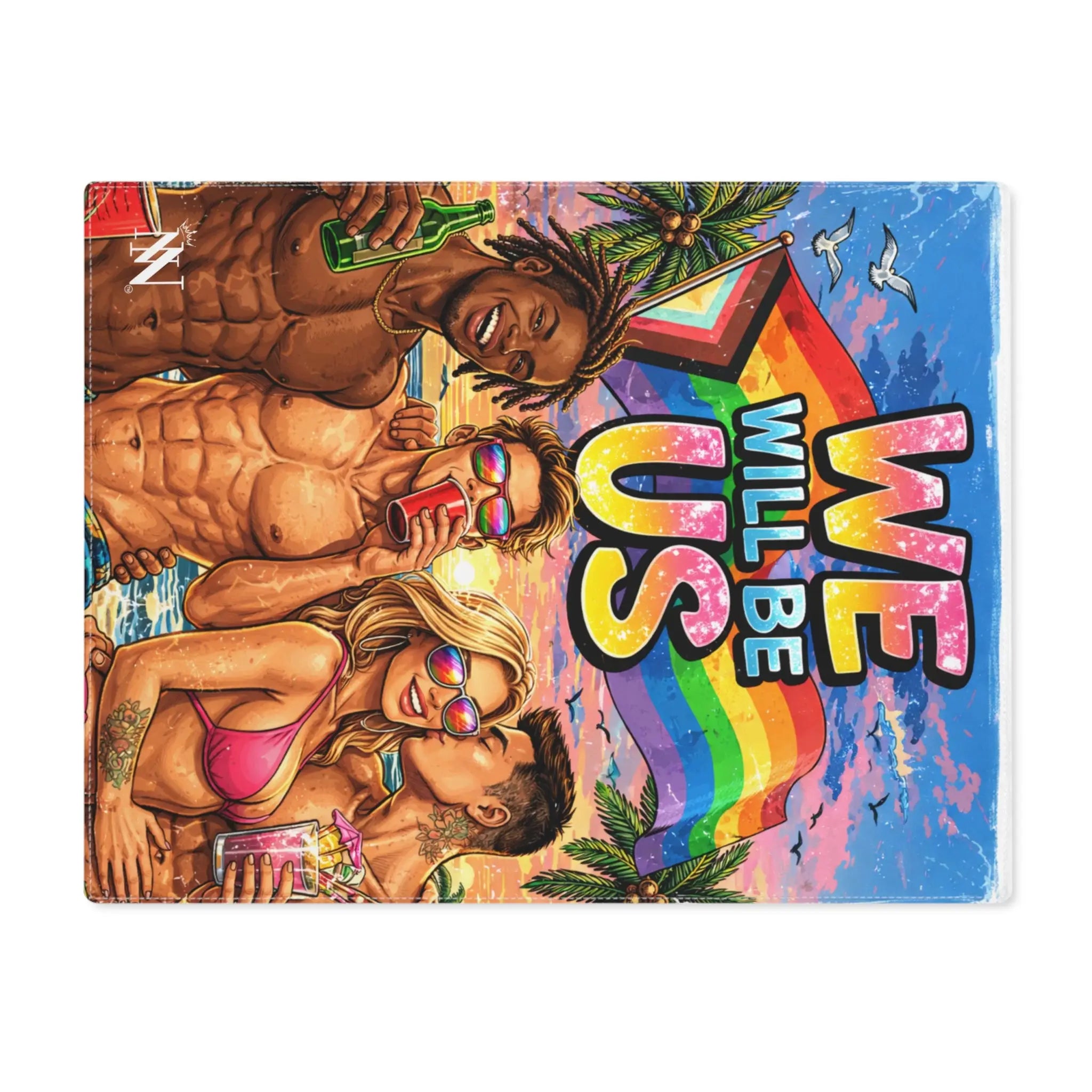 Pride Party We Will Be Us Graphic Series | Mix & Match Playful Fun-Flirty Lovers’ Toy Mats