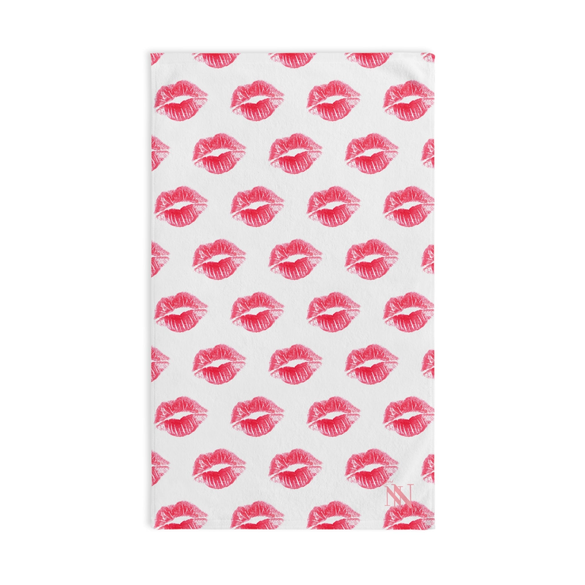 Lips Kiss Mark Pattern White Cum Towel