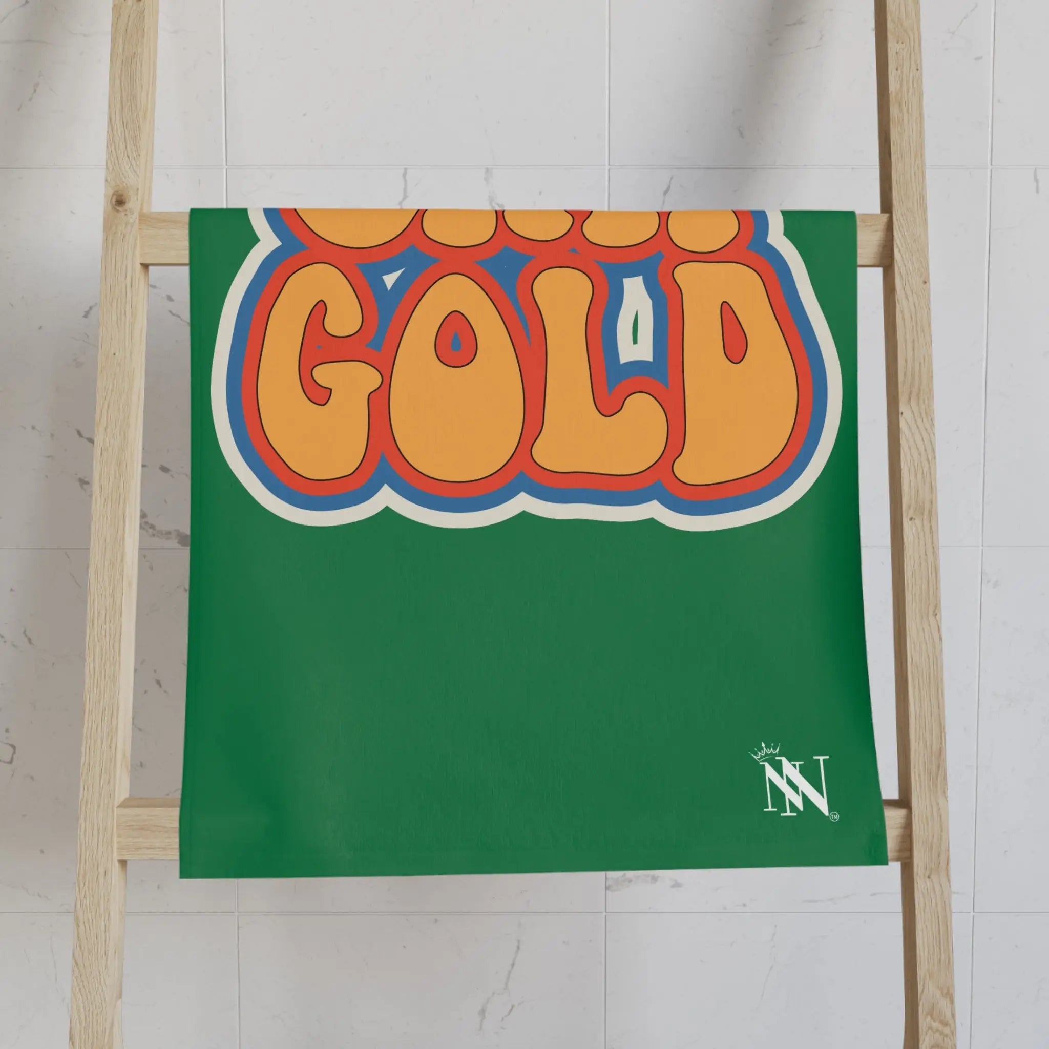 Stay Gold Retro Sticker Green | Mix & Match Classic Fun-Flirty Lovers’ Towels