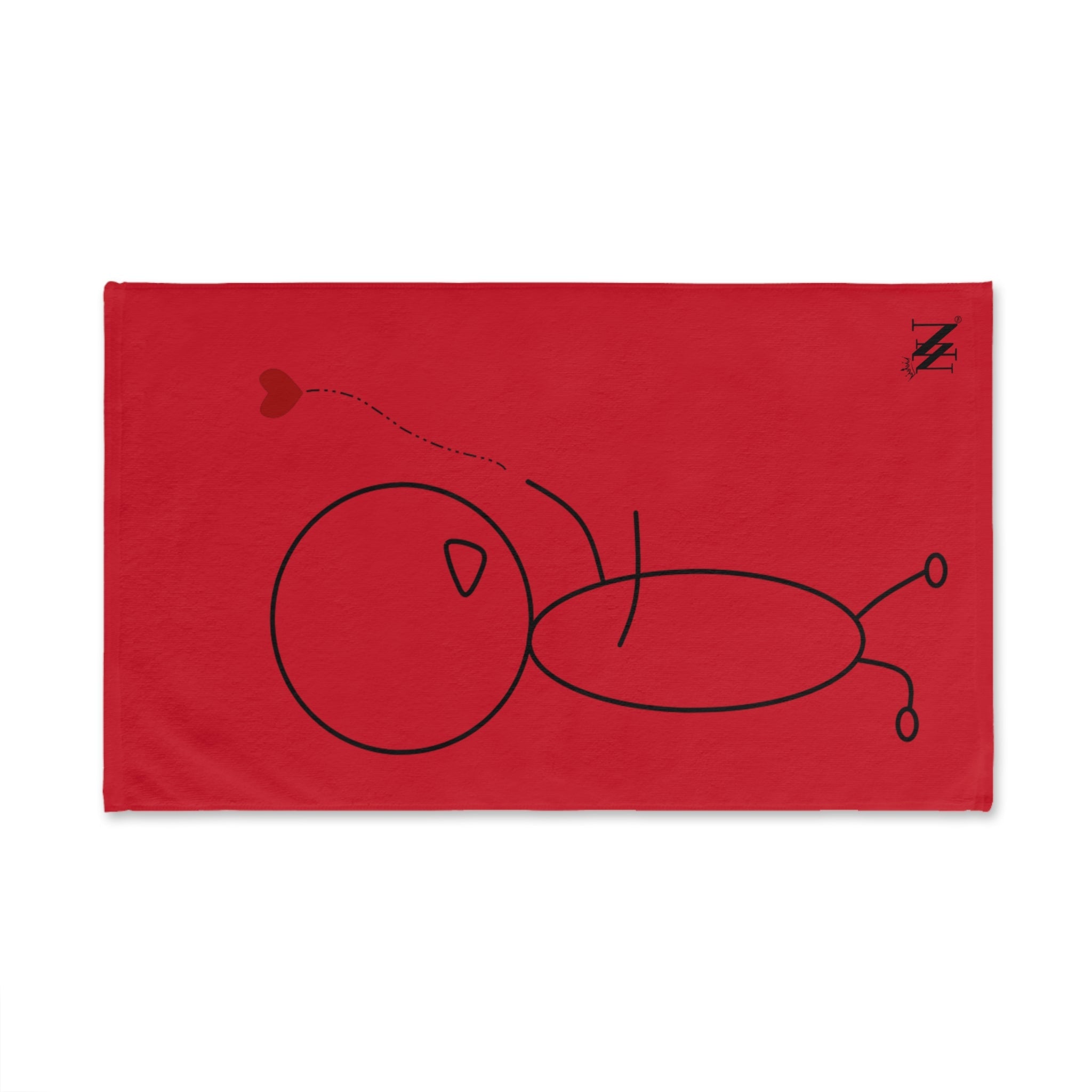 Stick Man Heart Balloon Red Cum Towel