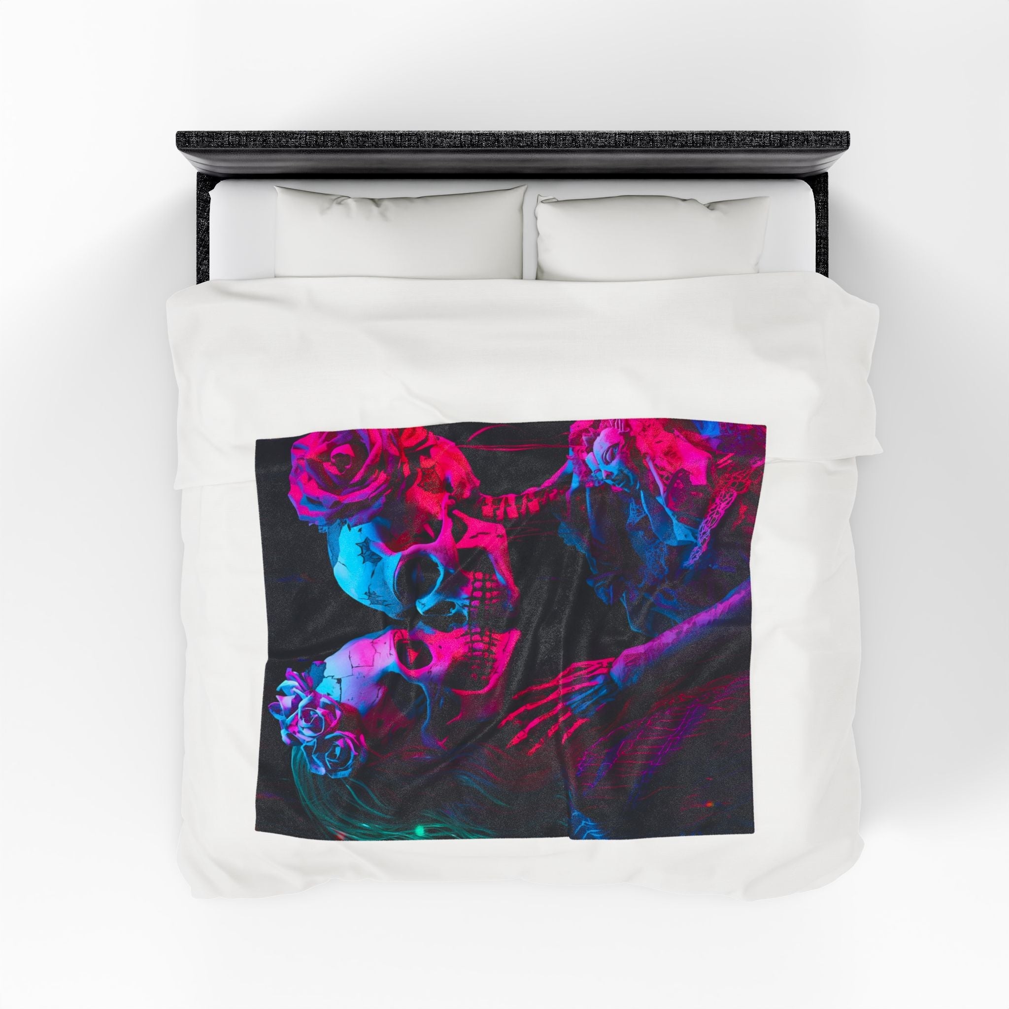 El Día de los Muertos Skeletons | Mix & Match Velveteen Fun-Flirty Lovers’ Blankets