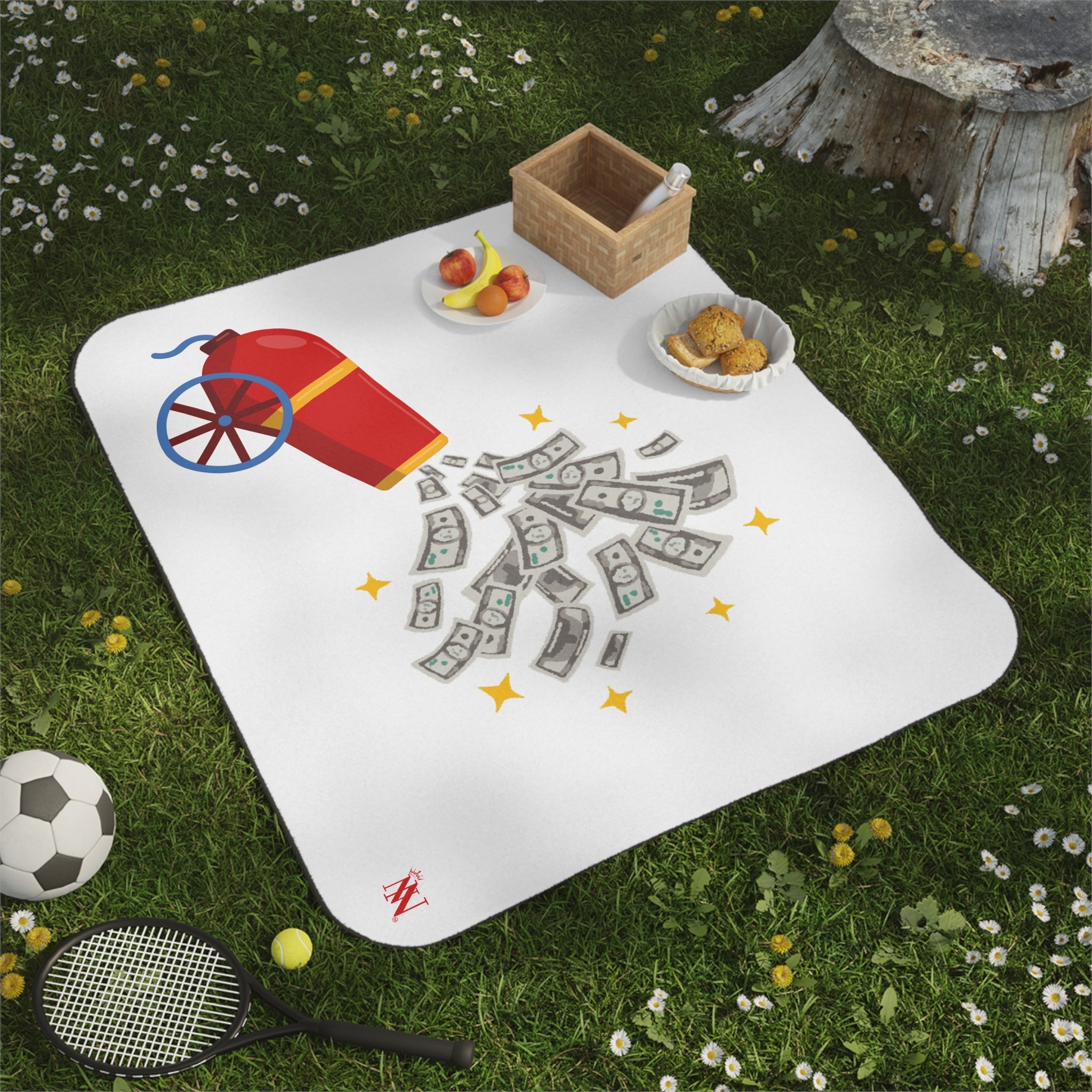 Money Shot Cannon Emoji | Mix Match Fun-Flirty Lovers’ Water-Resistant Blankets