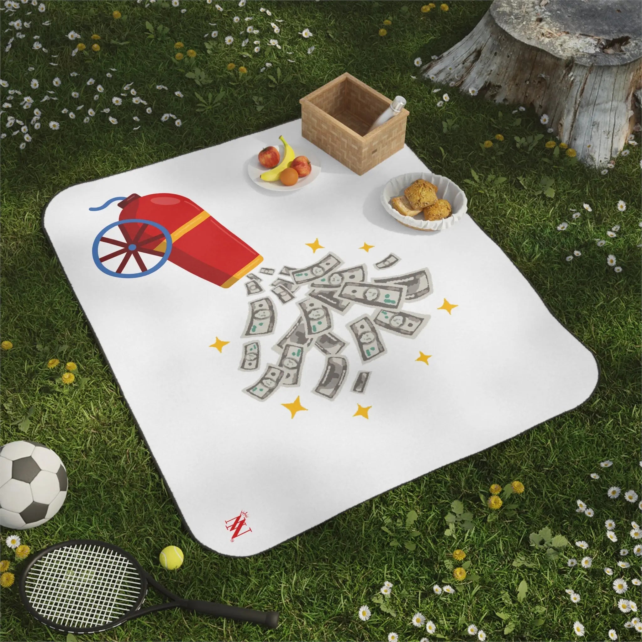 Money Shot Cannon Emoji | Mix Match Fun-Flirty Lovers’ Water-Resistant Blankets