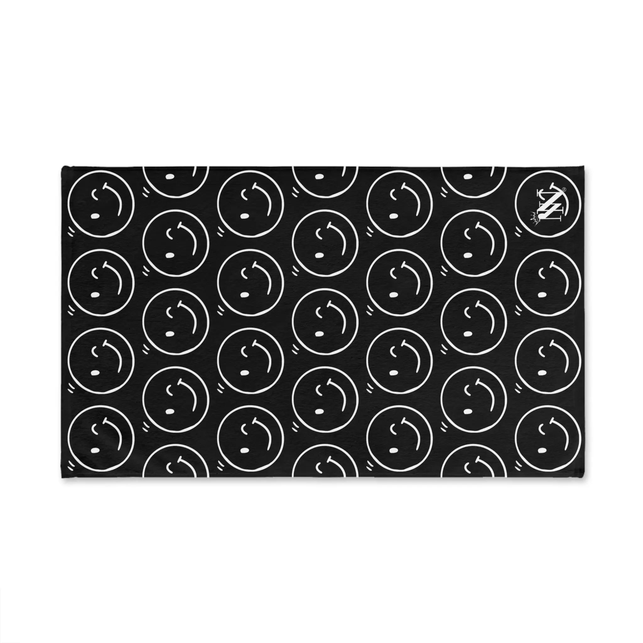 Wink Emoji Pattern Black Cum Towel