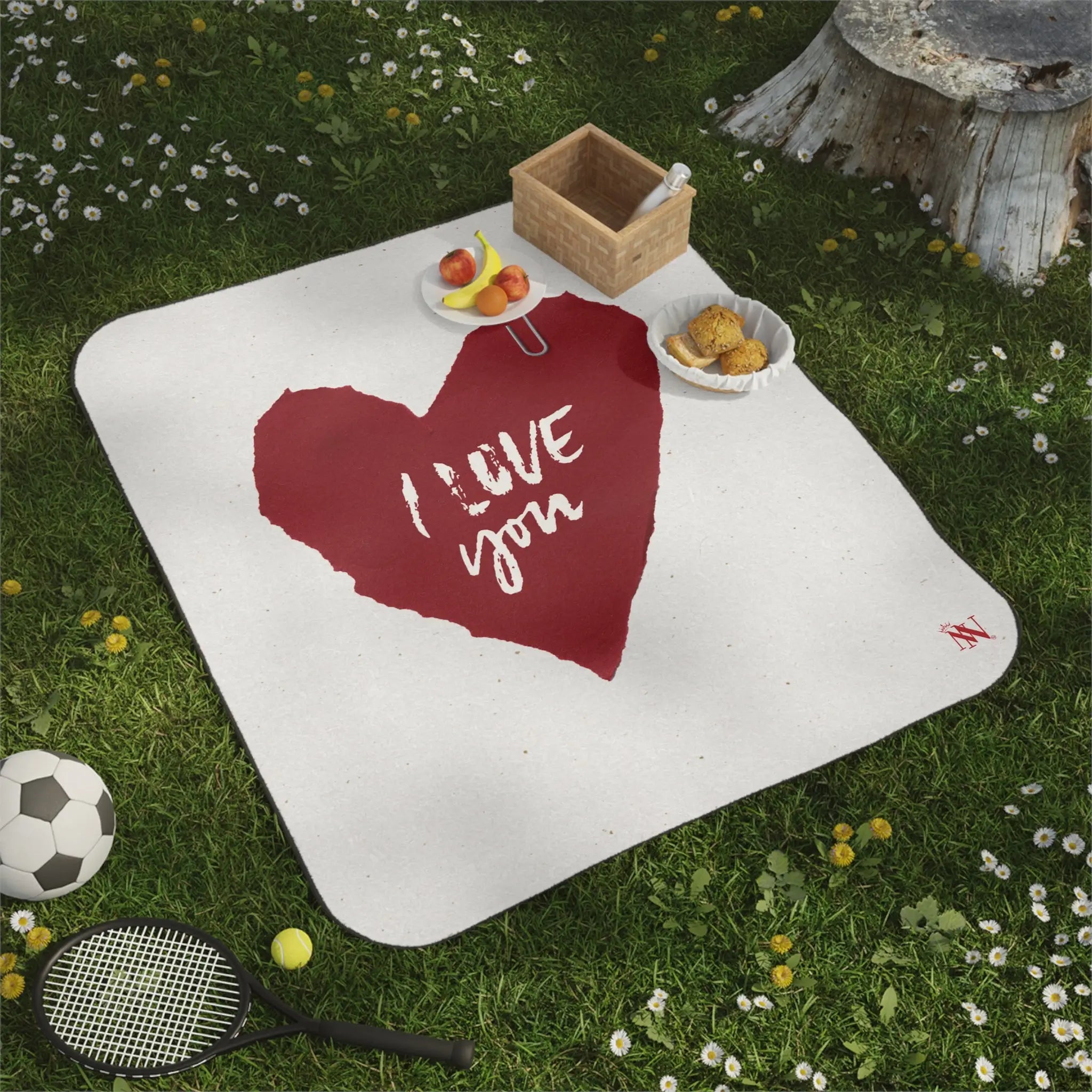I Love You Paper Note Travel-Friendly Water-Resistant Sex Blanket