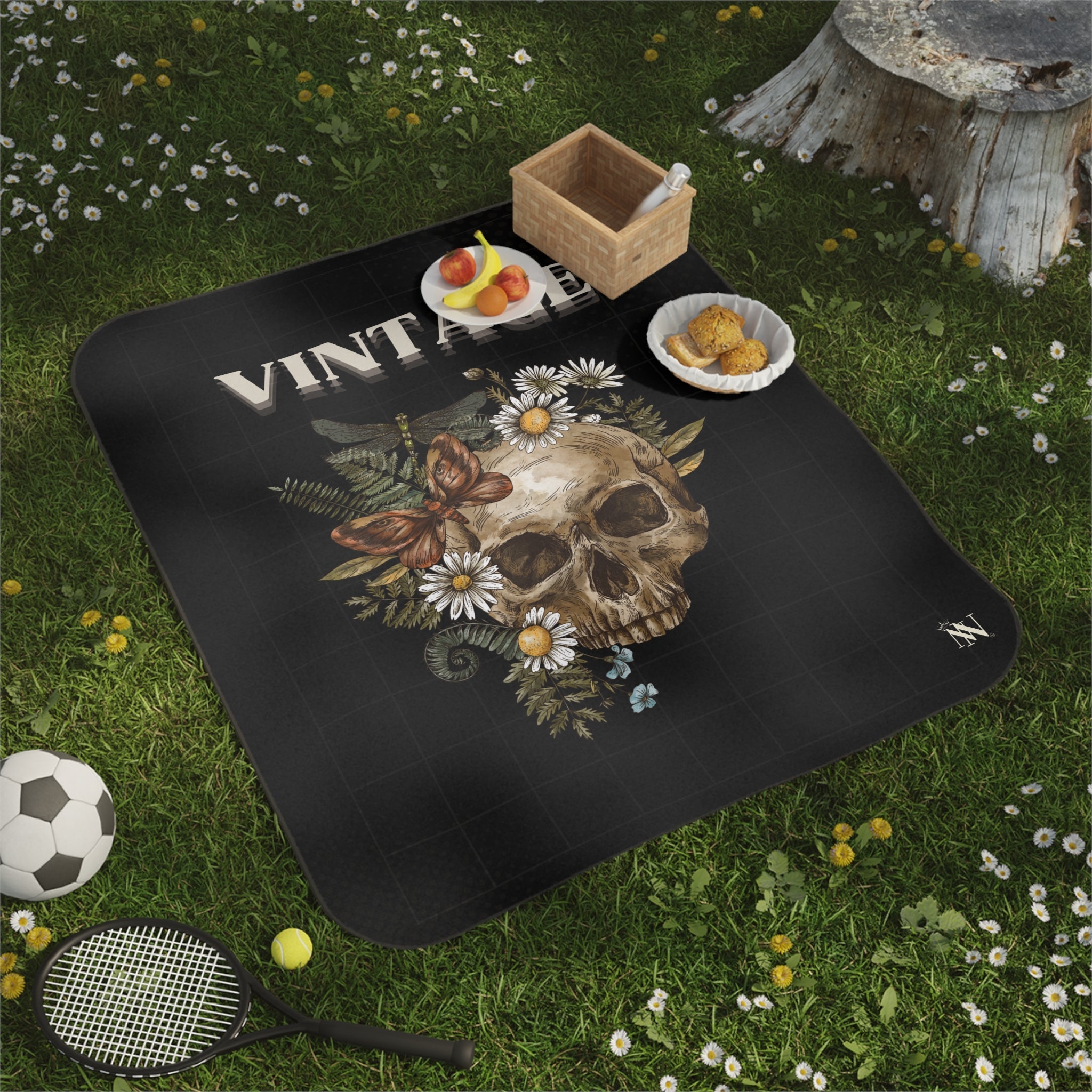 Vintage Floral Skull | Mix Match Fun-Flirty Lovers’ Water-Resistant Blankets