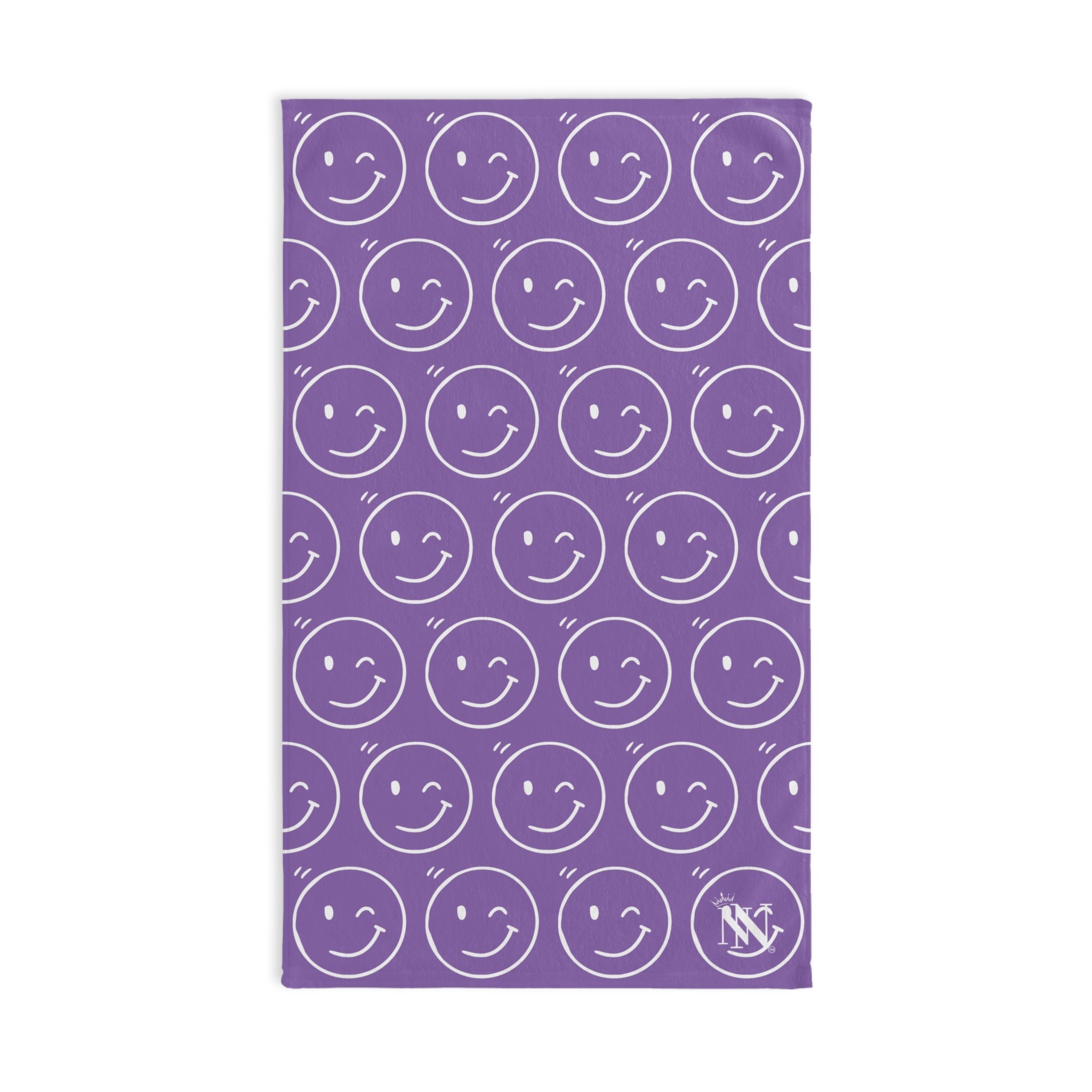 Wink Emoji Pattern Light Purple Cum Towel