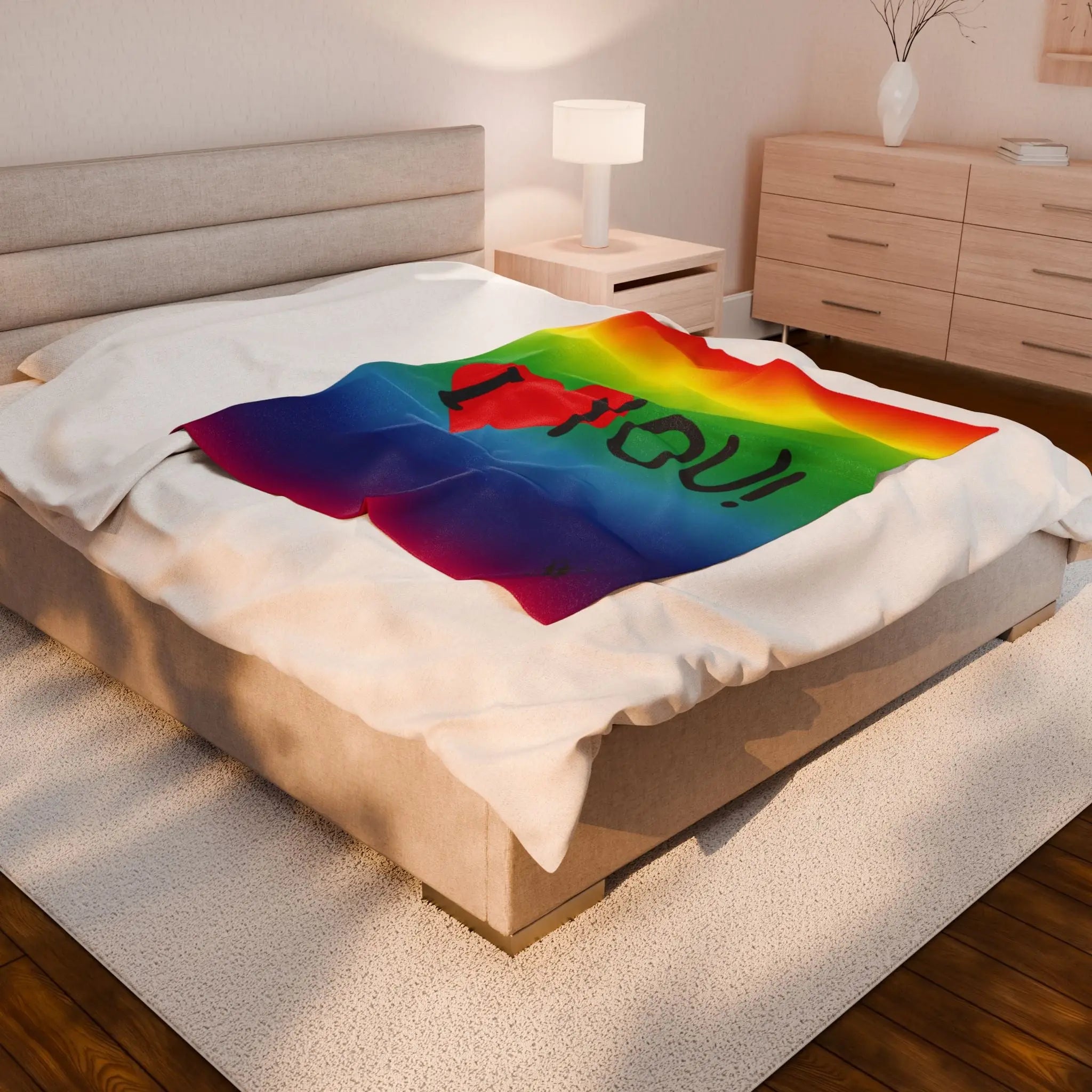 I Heart You Rainbow | Mix & Match Velveteen Fun-Flirty Lovers’ Blankets