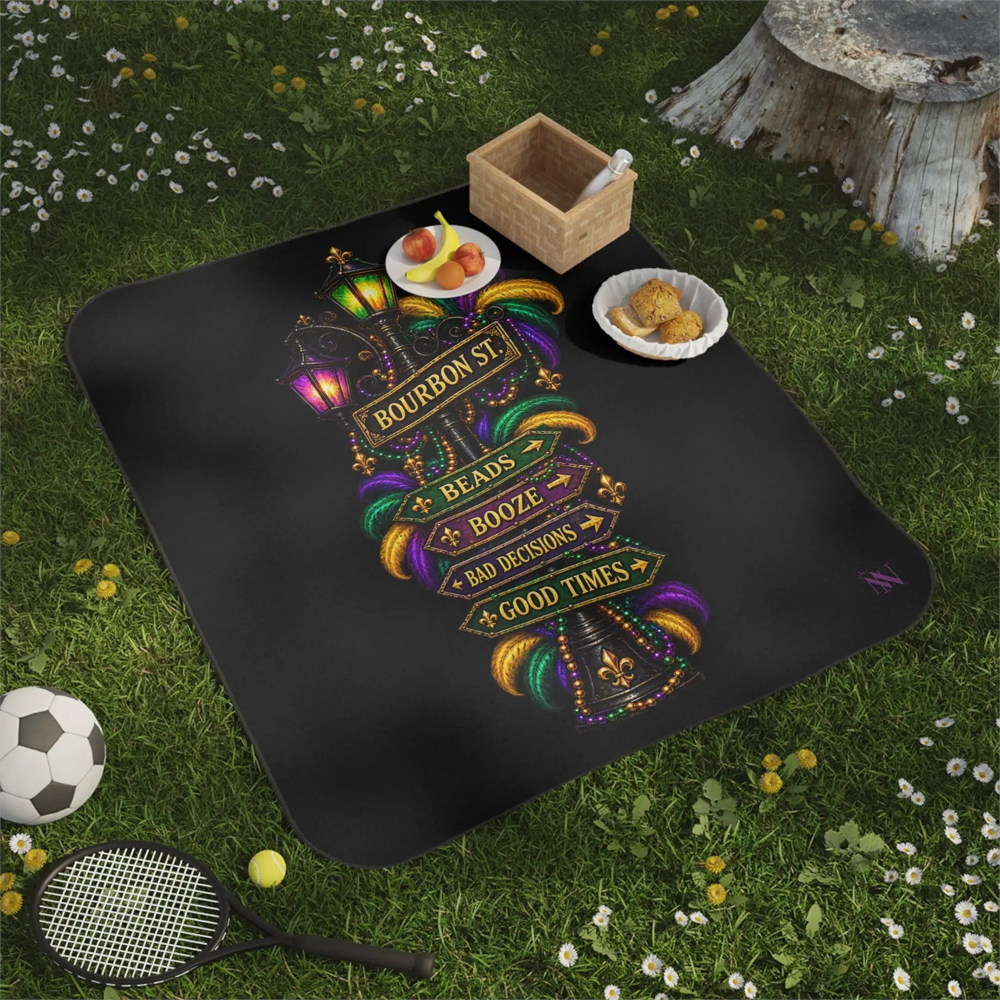 Bourbon St. Sign Bad Decisions Water-Resistant Sex Blanket