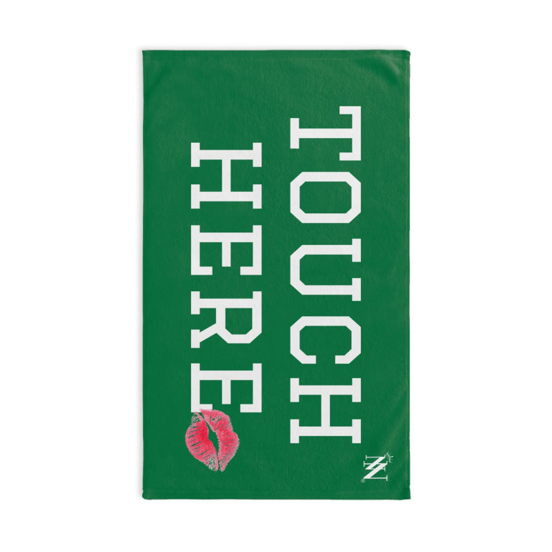 Touch Here Lips Kiss Green | Mix & Match Original Fun-Flirty Lovers’ Towels