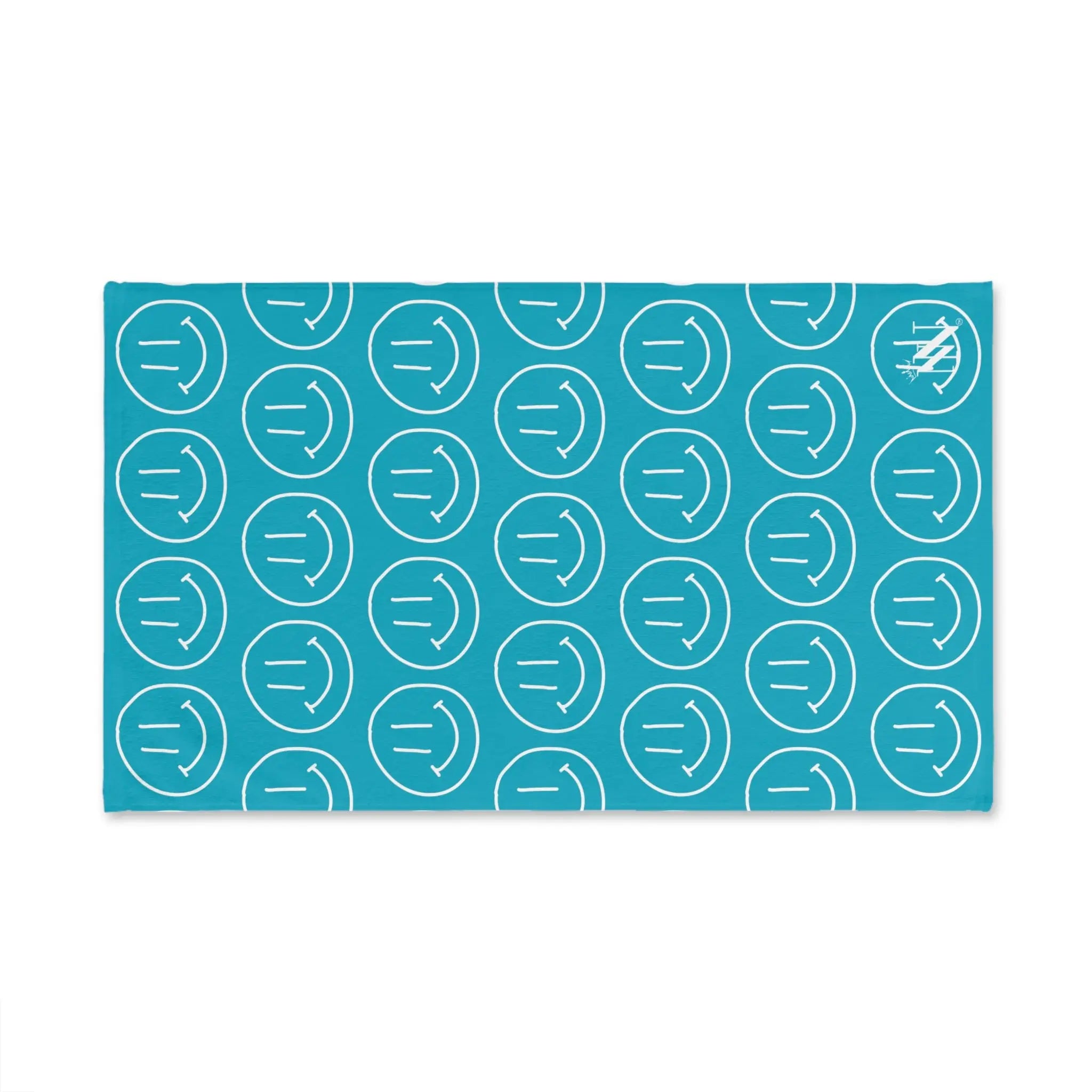 Happy Smiling Emoji Pattern Teal Cum Towel
