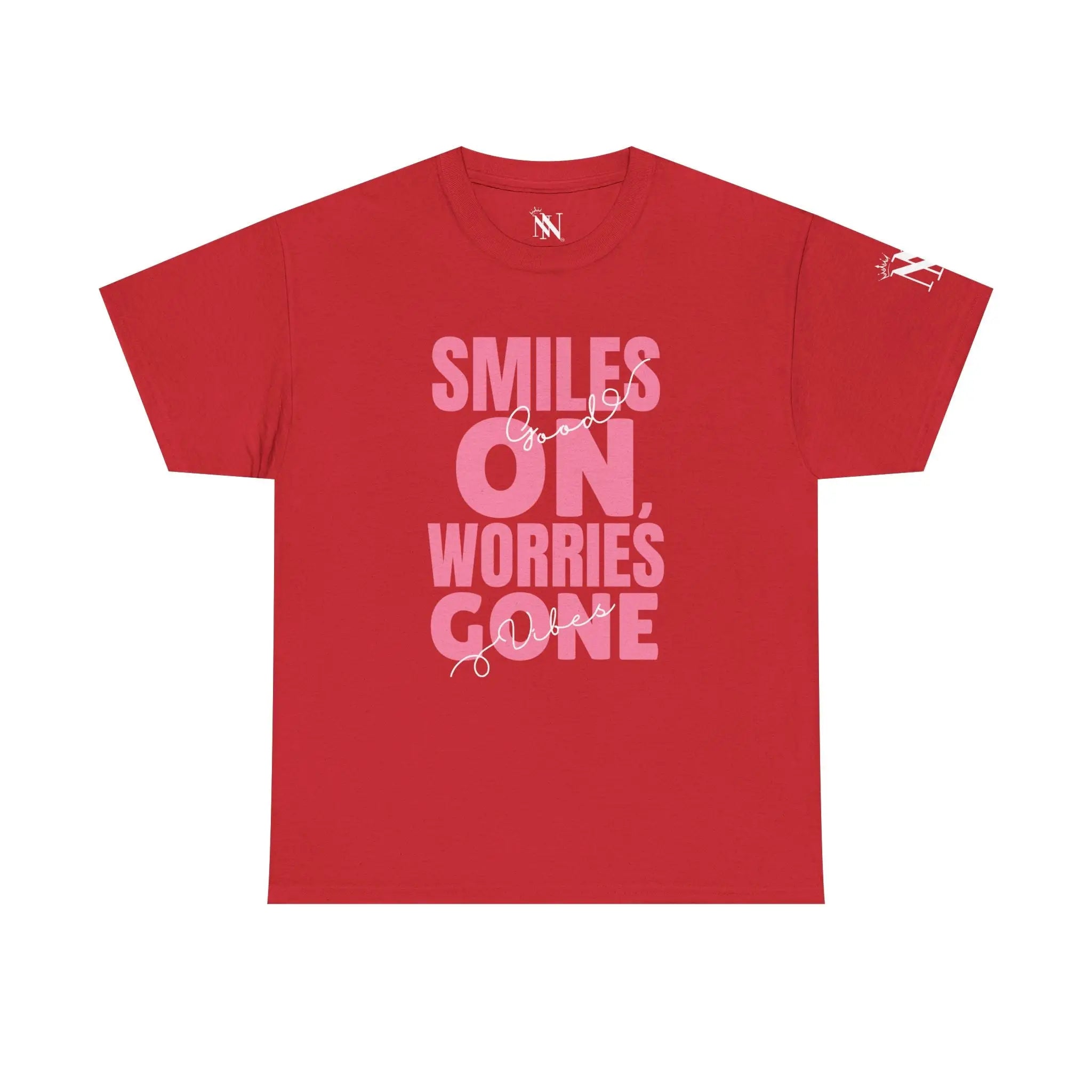 Smiles On Worries Gone Good Vibes | Mix & Match Cotton Unisex Fun-Flirty Lovers’ T-Shirts