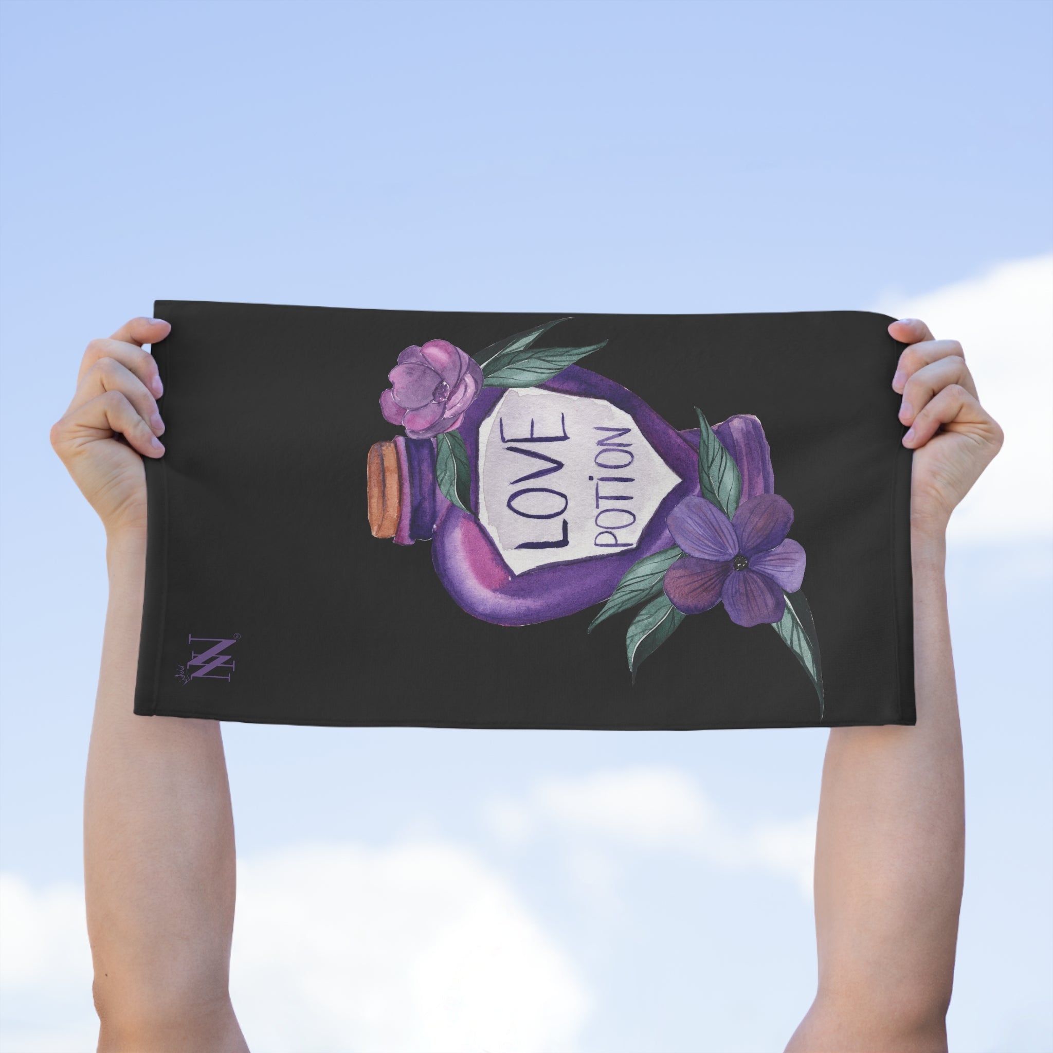 Pretty Love Potion Black | Mix & Match Soft Fun-Flirty Lovers’ Towels