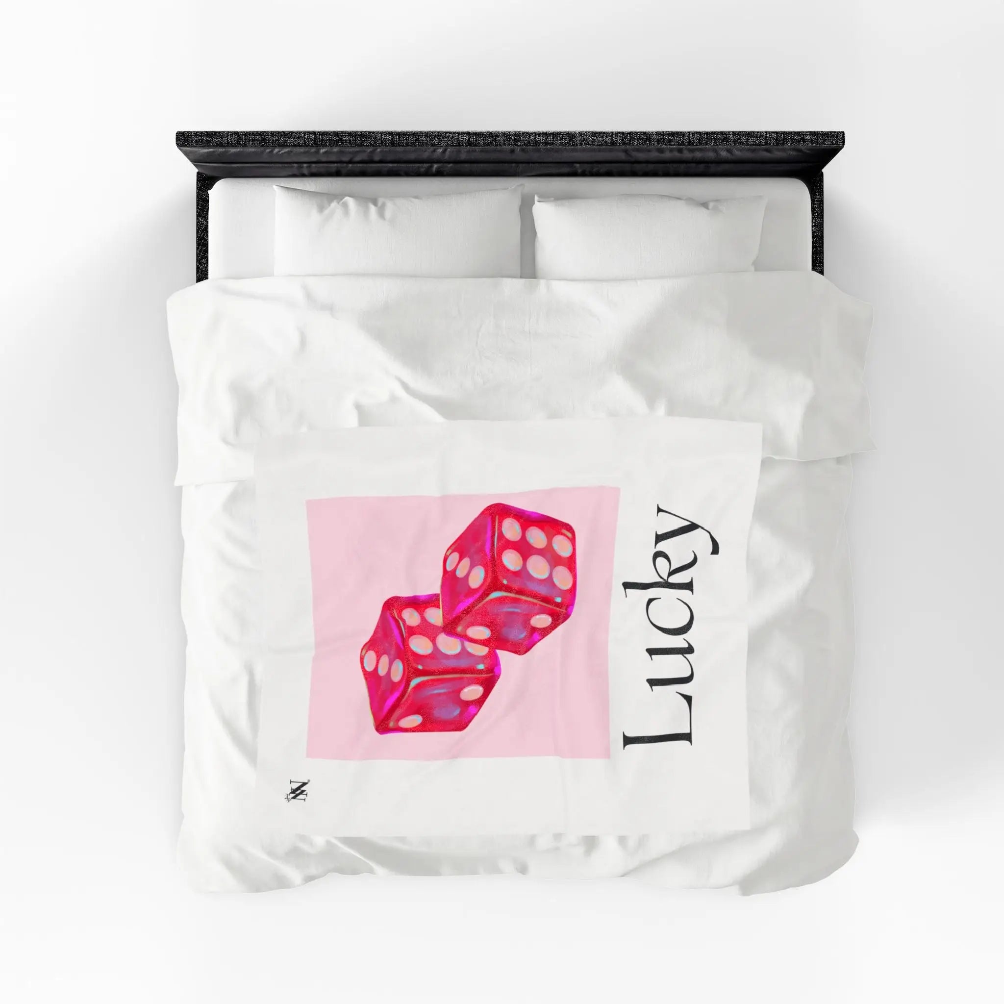 Lucky Pink Dice | Mix & Match Soft Fun-Flirty Lovers’ Blankets
