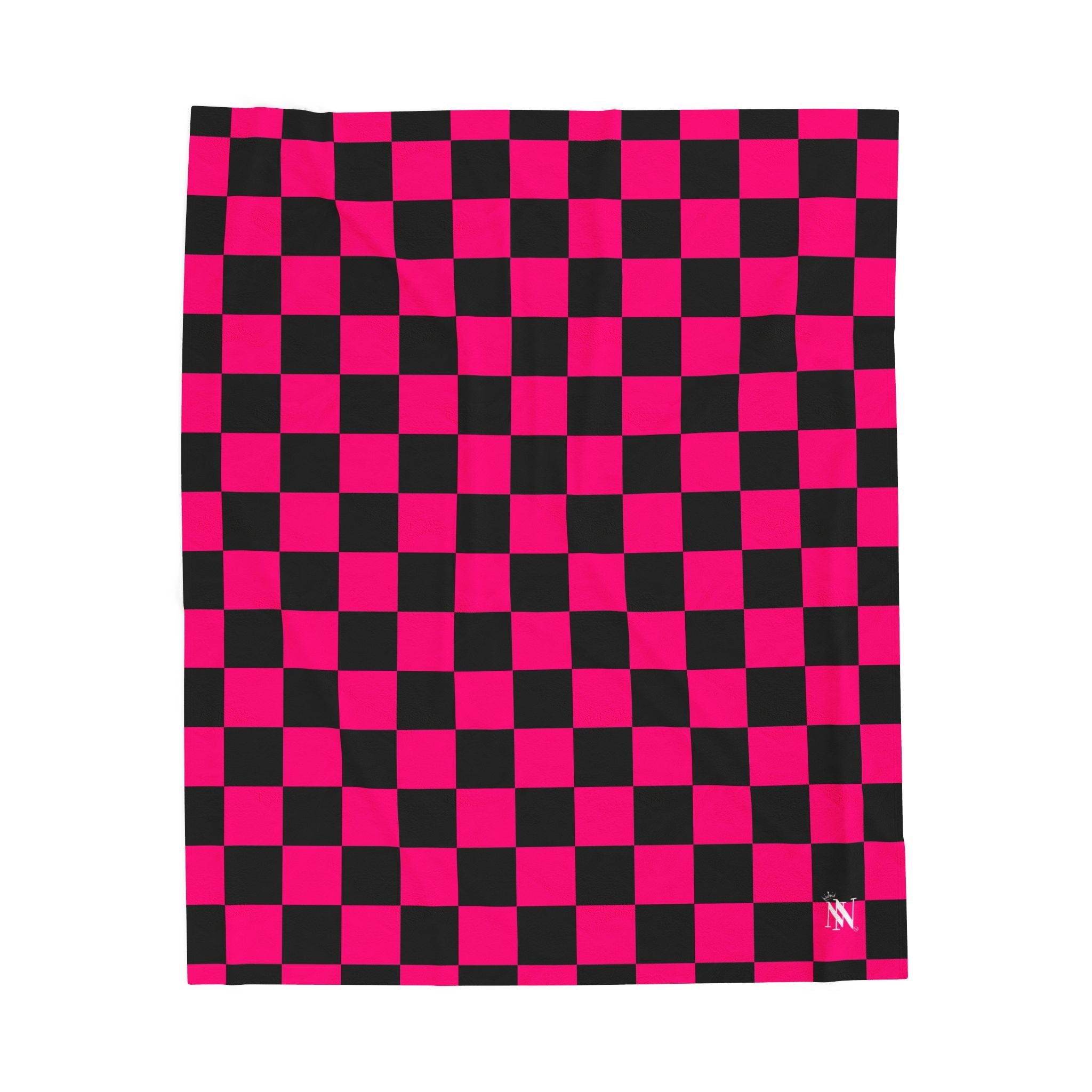 Signature Pink Black Checkers | Mix & Match Velveteen Fun-Flirty Lovers’ Blankets