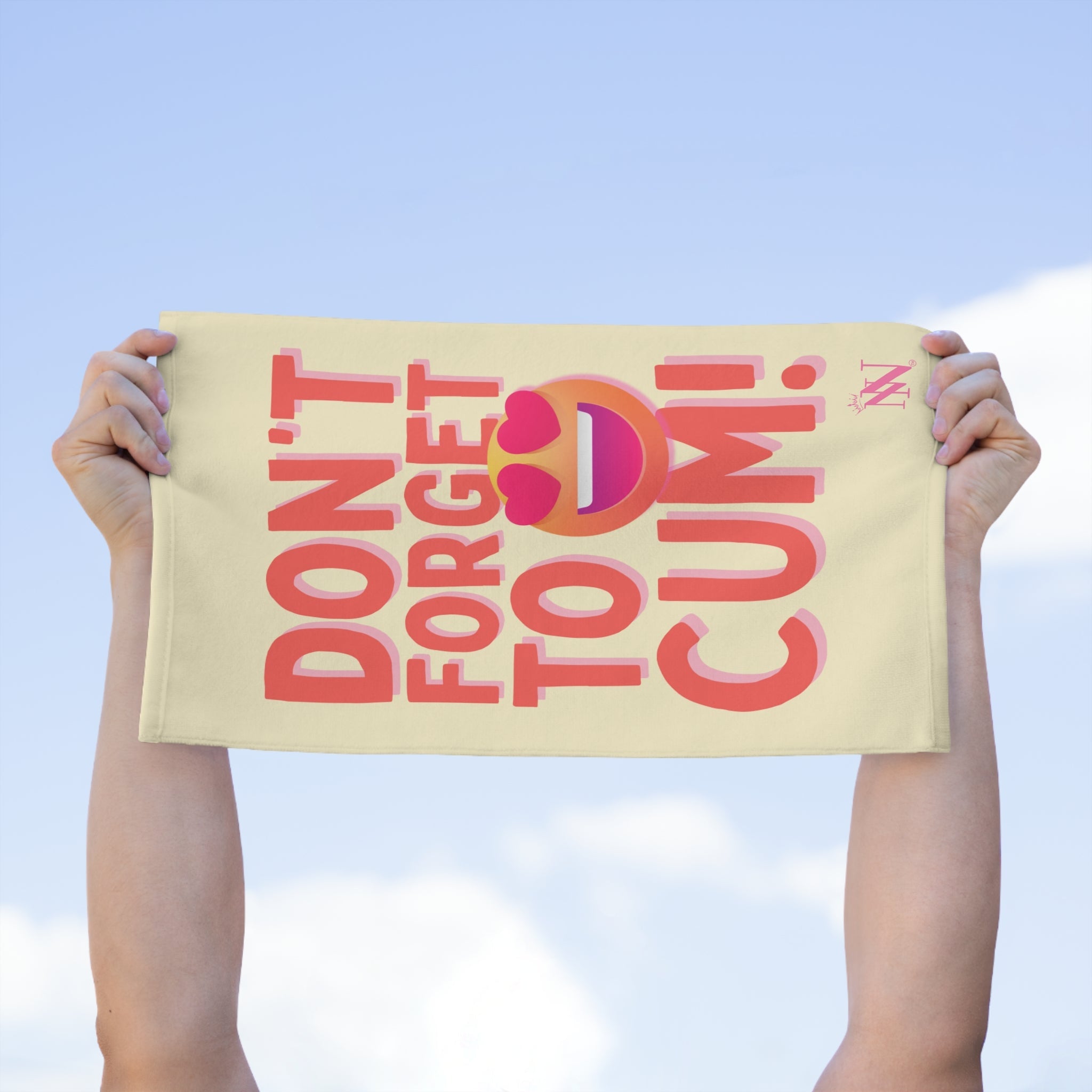 Don’t Forget to Cum! Heart Eyes Emoji Sex Towel