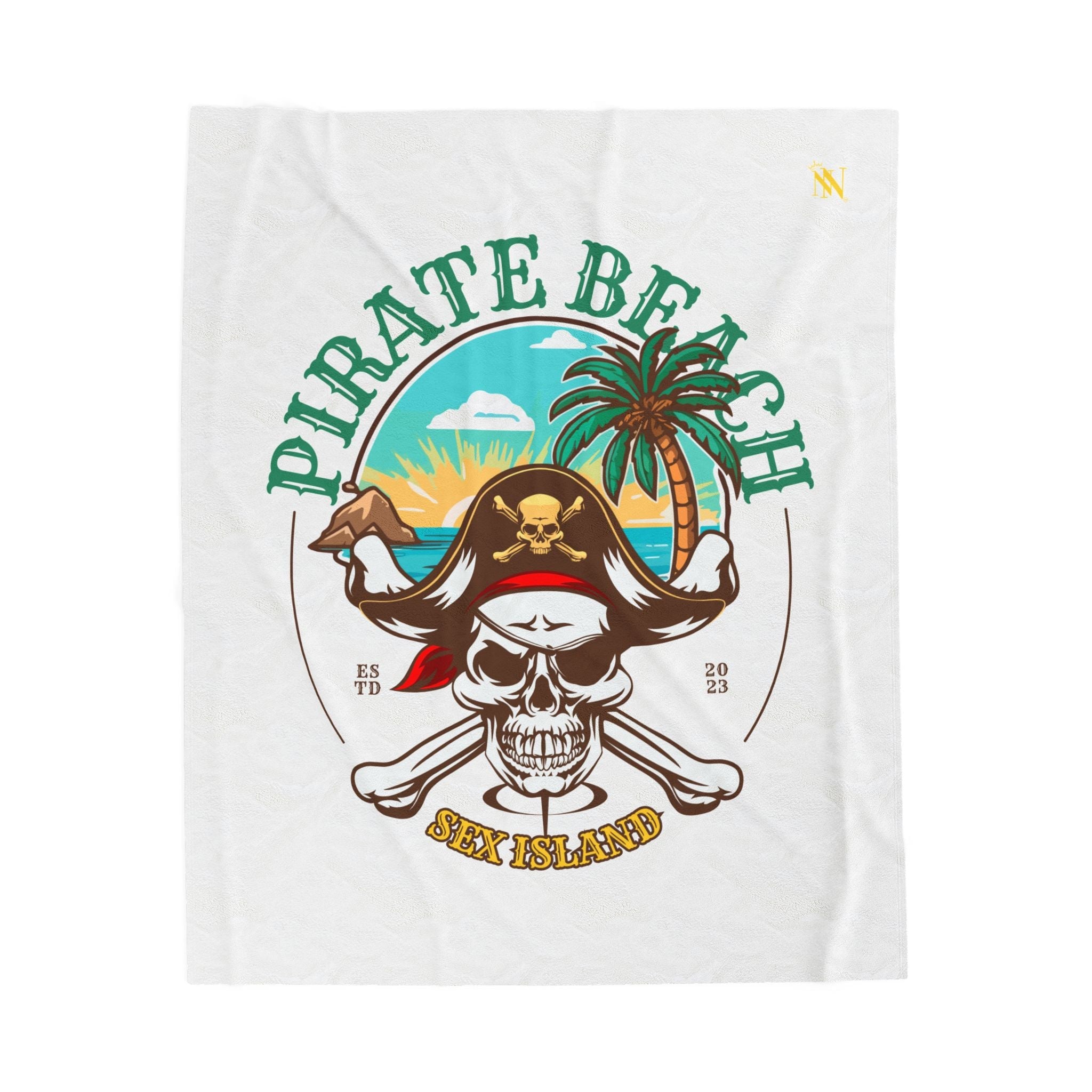 Sex Island Pirate Beach Couple Romantic Gifts Silky Soft Love Blanket
