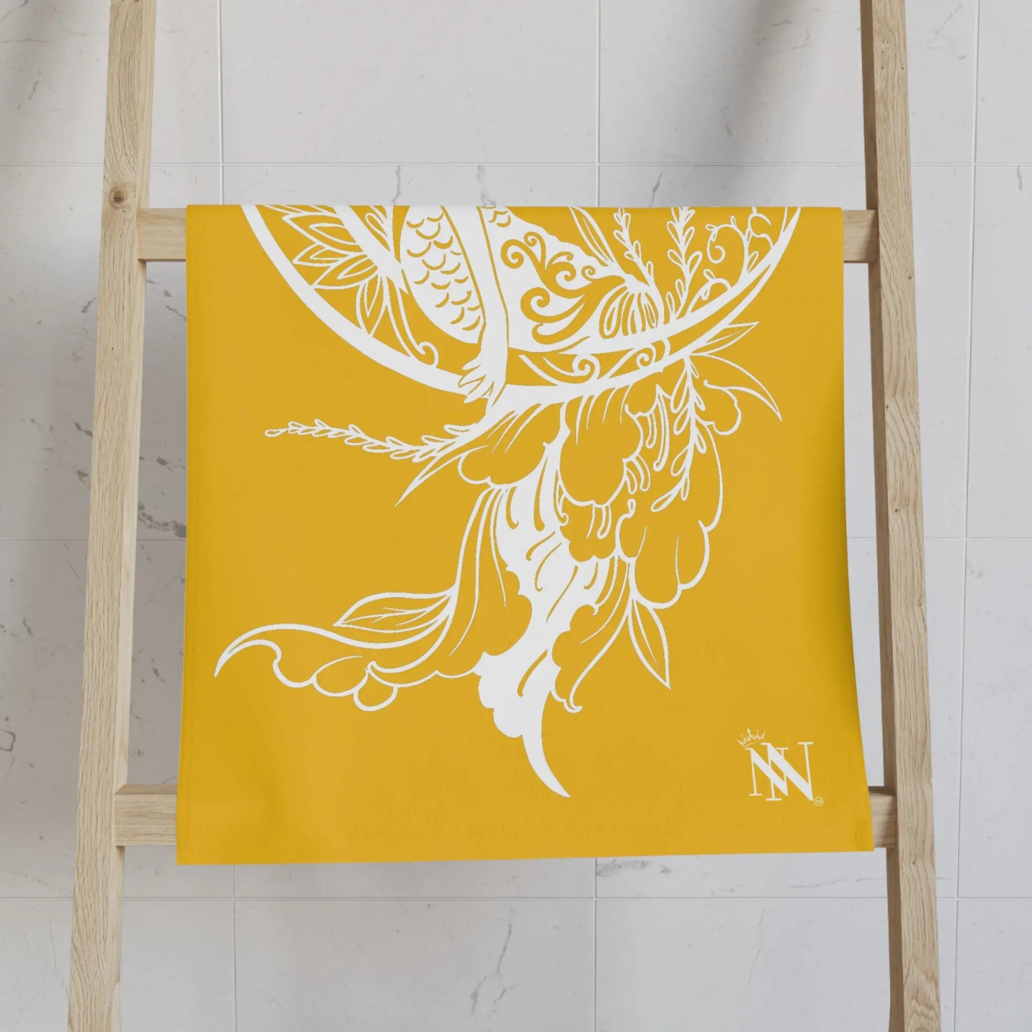 Mermaid On Moon Yellow Cum Towel