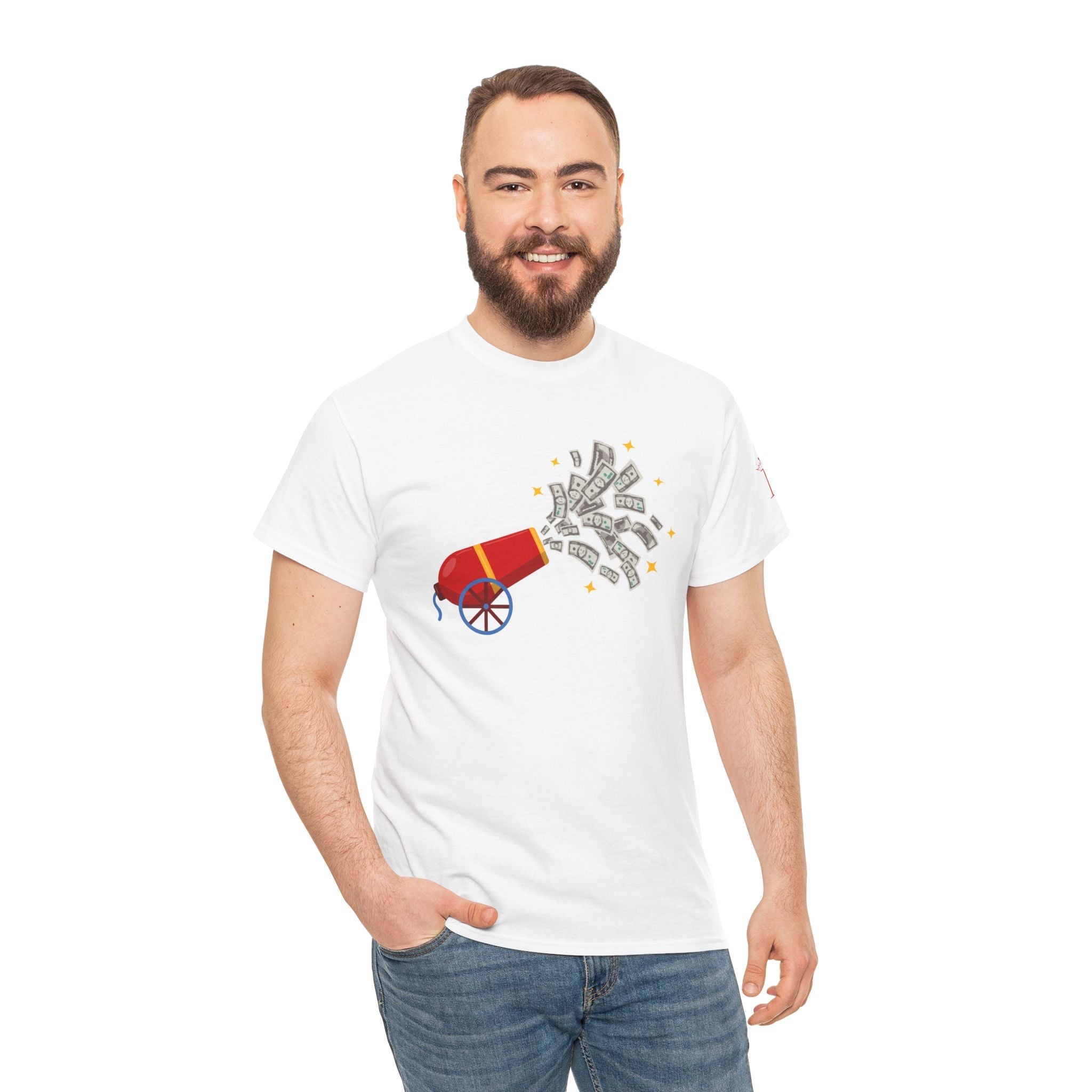 Money Shot Cannon Emoji | Mix & Match Cotton Unisex Fun-Flirty Lovers’ T-Shirts
