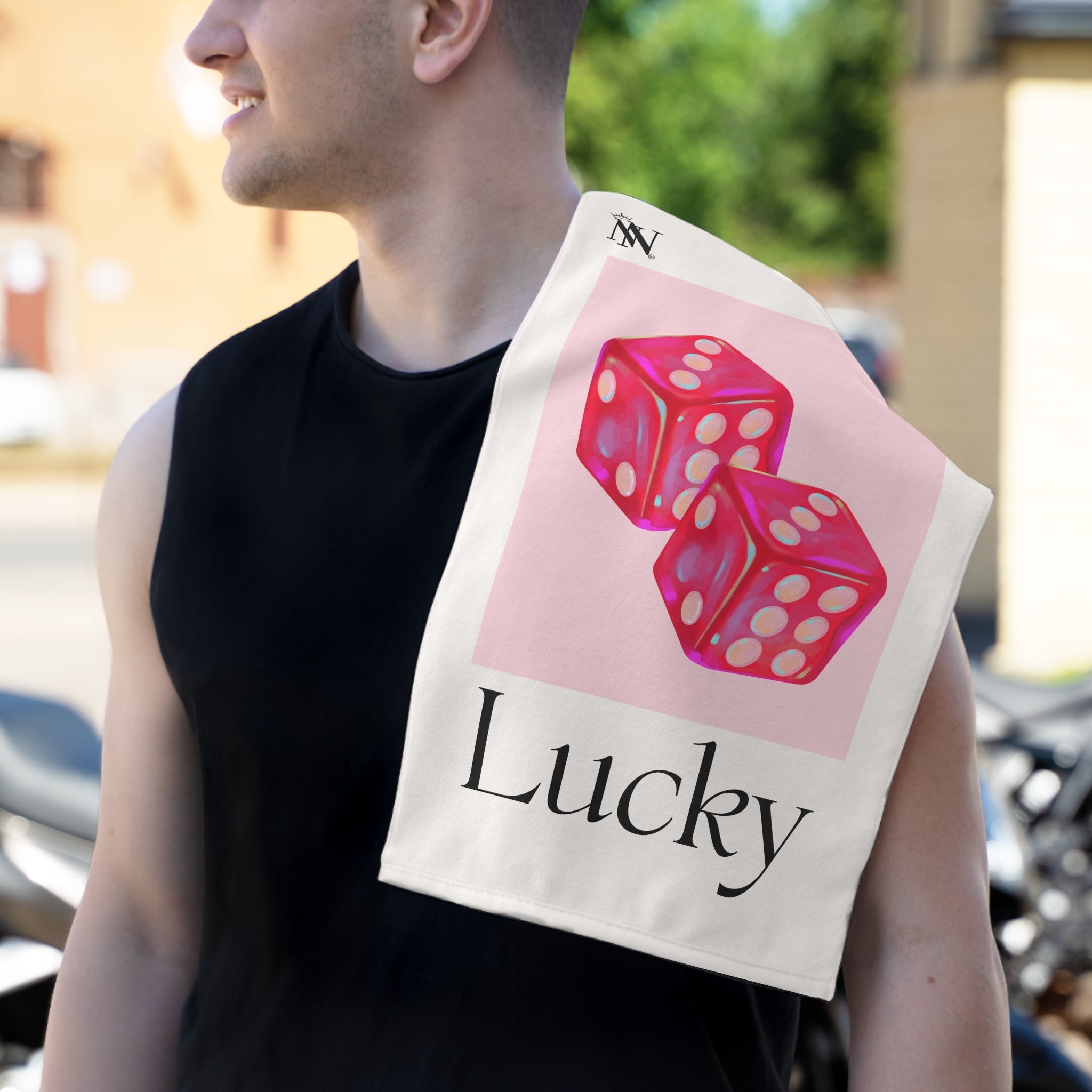 Lucky Pink Dice | Mix & Match Soft Fun-Flirty Lovers’ Towels