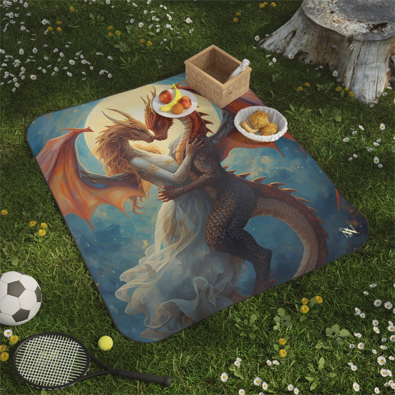 Dragon Wedding Love Graphic | Mix Match Fun-Flirty Lovers’ Water-Resistant Blankets