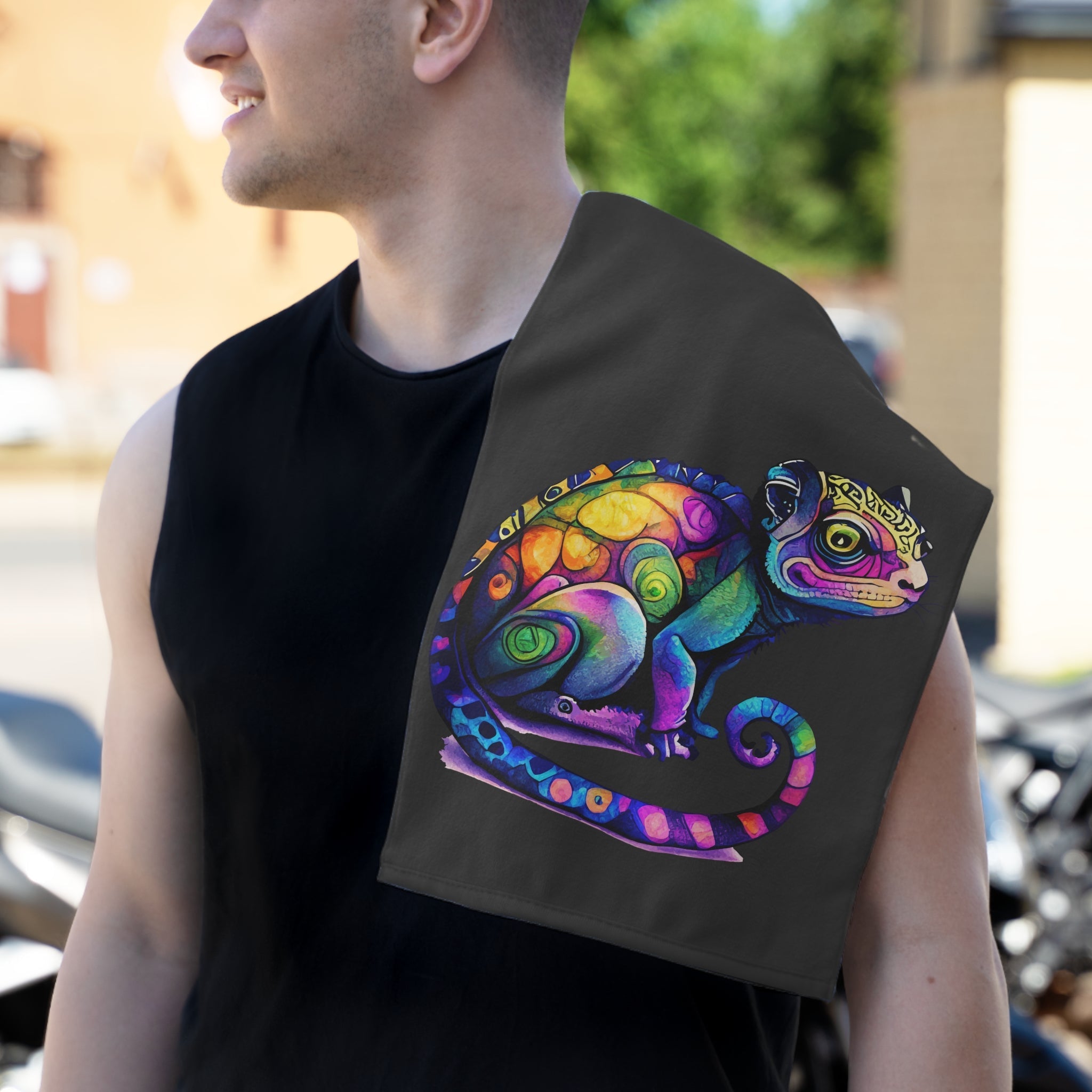 Colorful Love Chameleon Dark Grey | Mix & Match Soft Fun-Flirty Lovers’ Towels