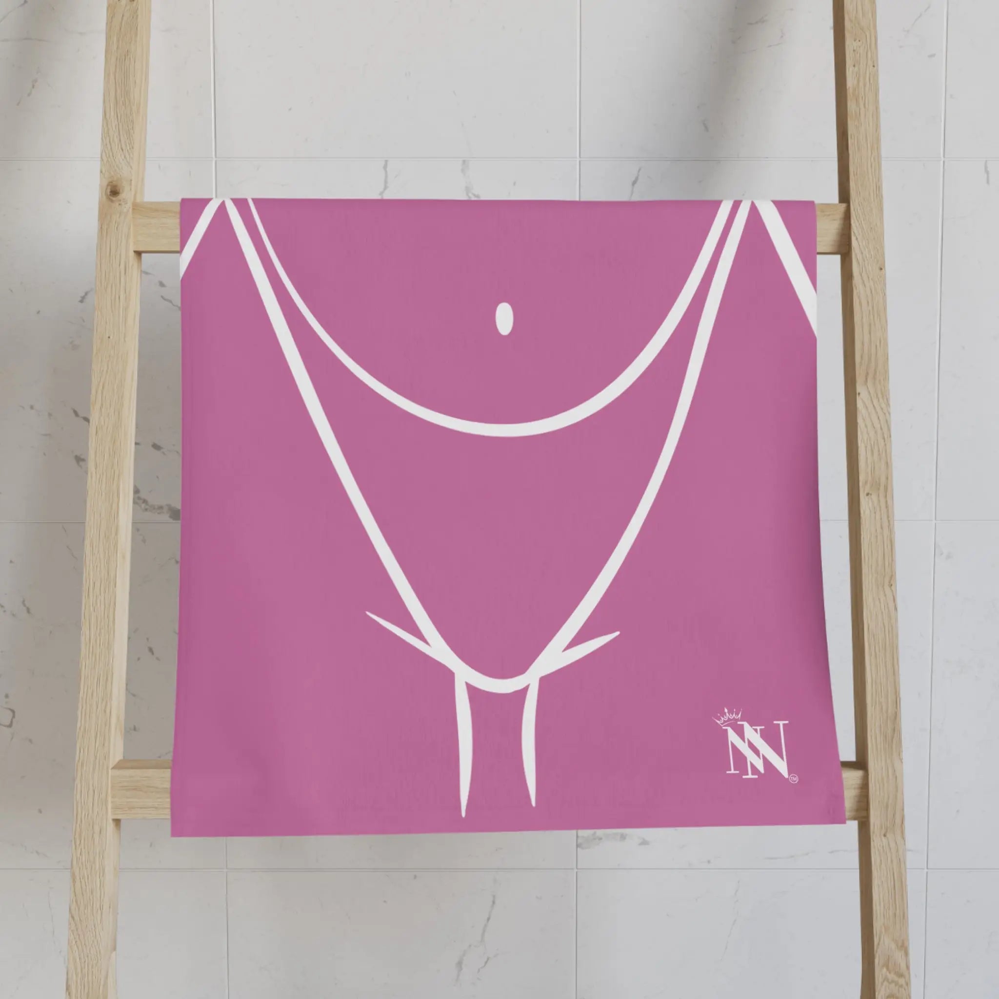 Sexy Female Outline Soft Pink Cum Towel