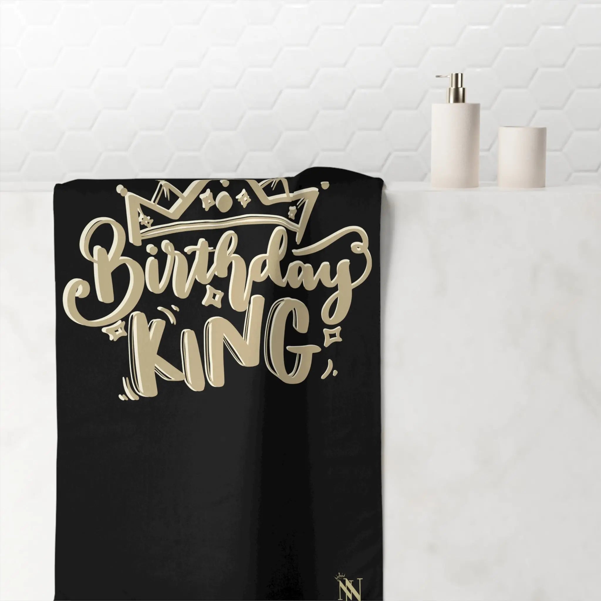 Gold Crown Birthday King | Mix & Match XL Fun-Flirty Lovers’ Towels