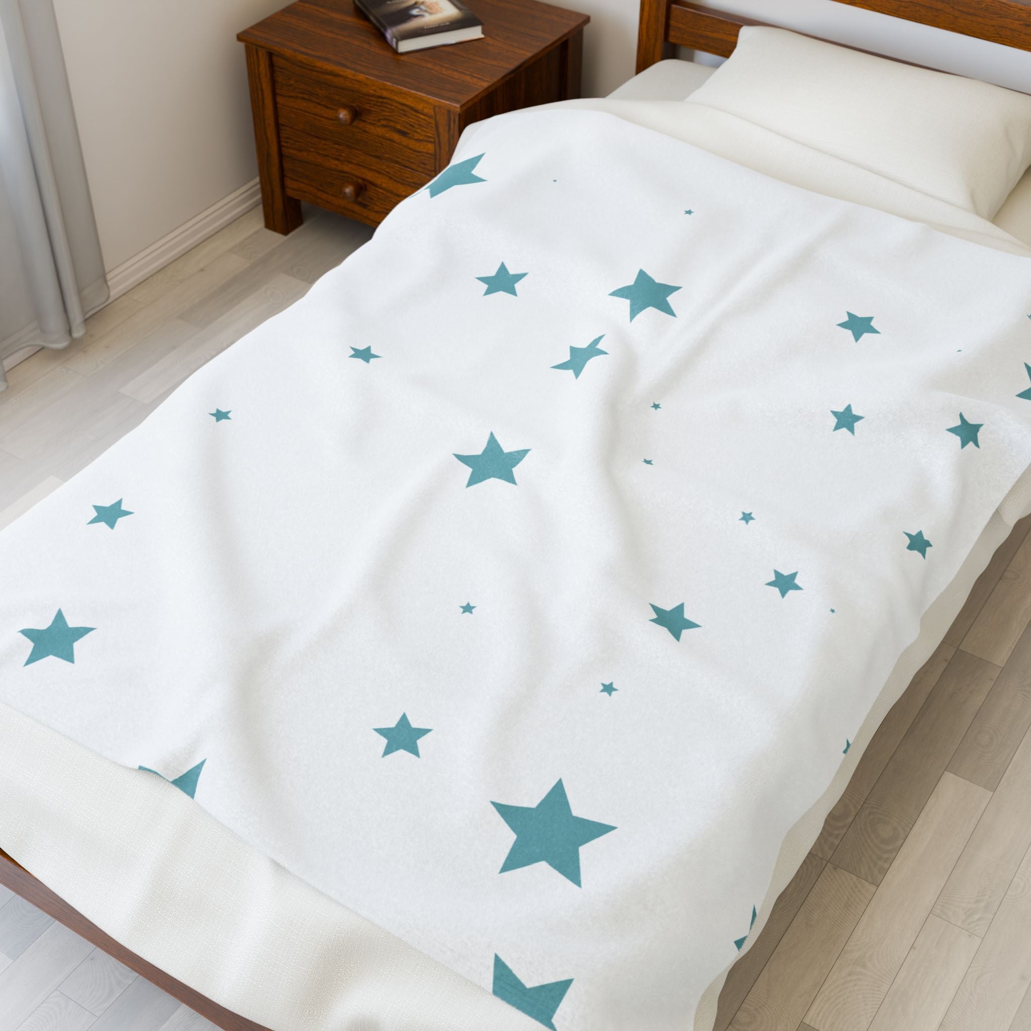 Sea Blue Star Pattern | Mix & Match Soft Fun-Flirty Lovers’ Blankets