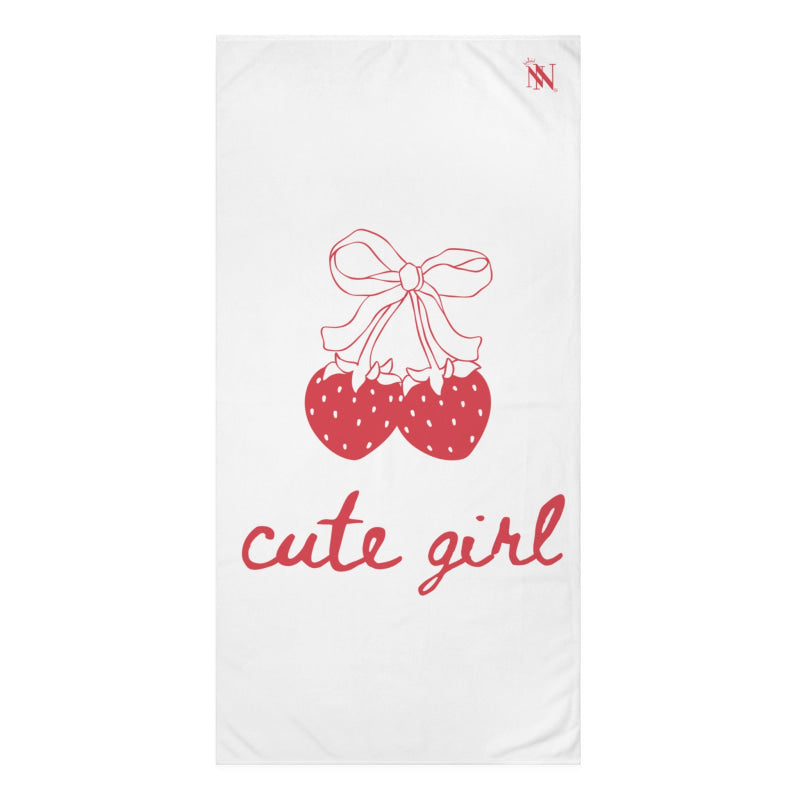 Cute Girl Strawberries | Mix & Match XL Fun-Flirty Lovers’ Towels