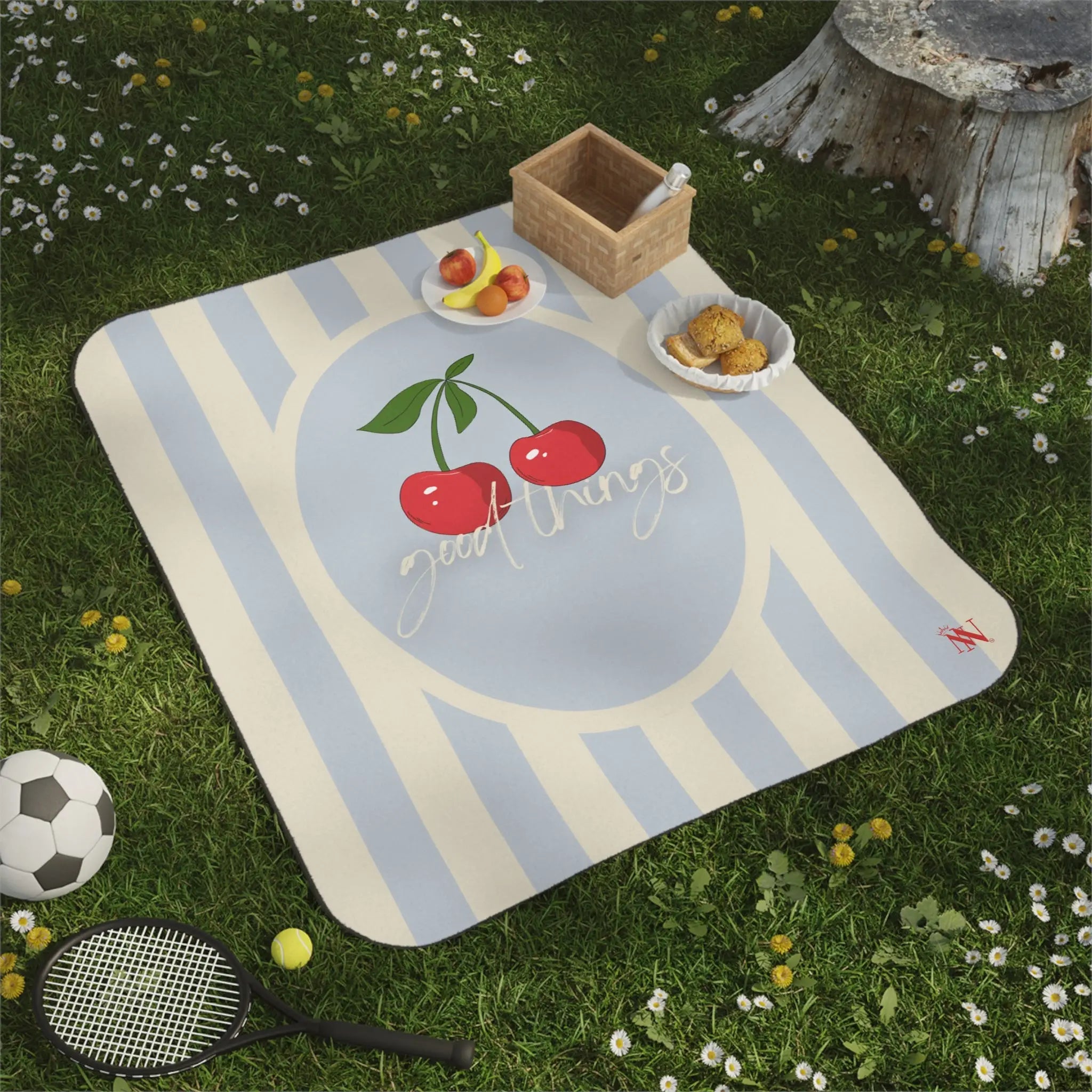 Good Things Cherry Stem Travel-Friendly Water-Resistant Sex Blanket