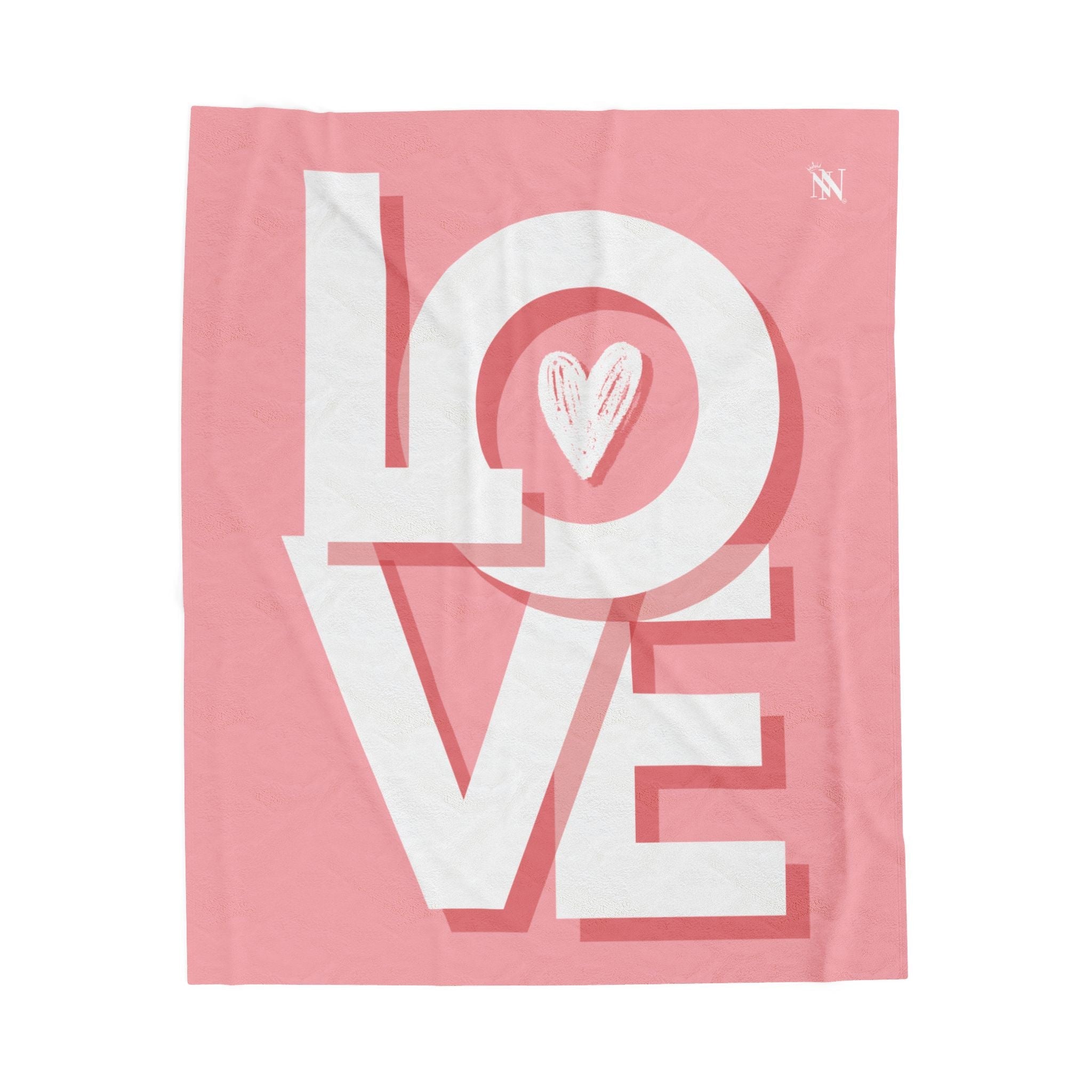 Block Letter Love Heart Romantic Lovers Gifts Blanket
